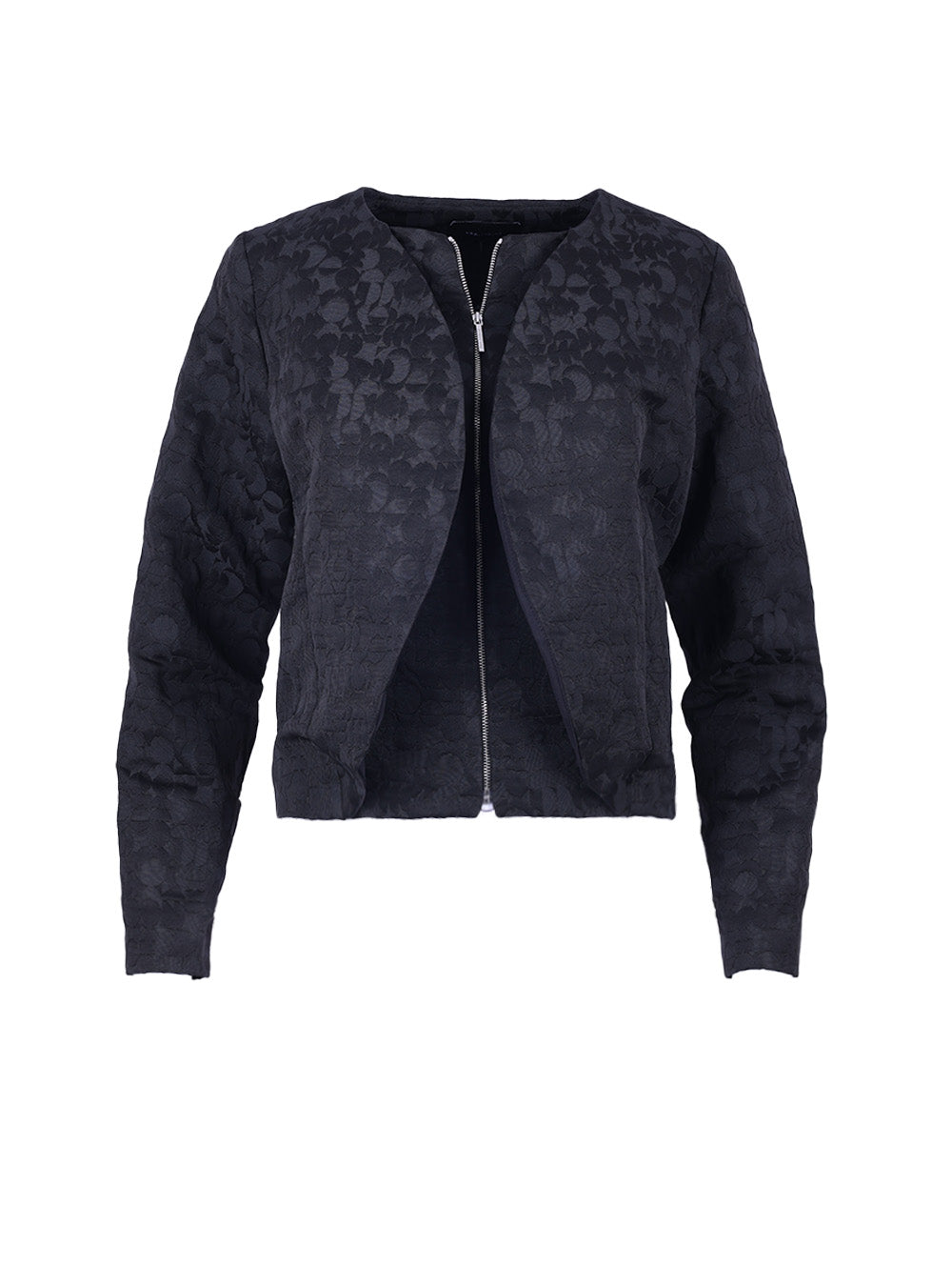 GONEBALL 717 Women’s Black Textured Blouson Jacket – Front View