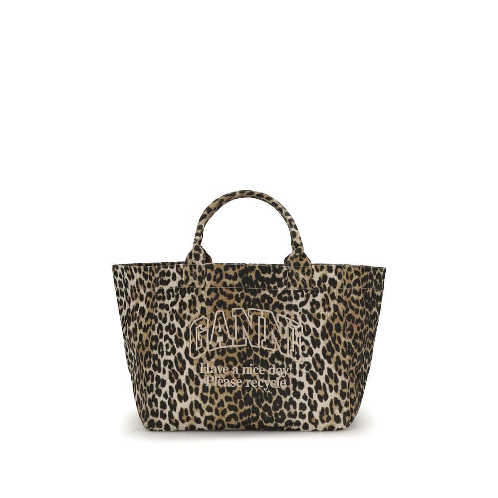 Ganni XXL Leopard Tote Bag