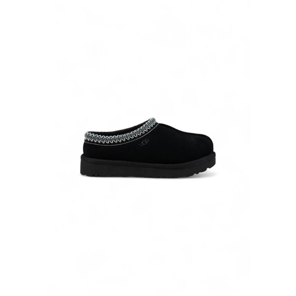 شبشب UGG من الجلد المدبوغ باللون الأسود