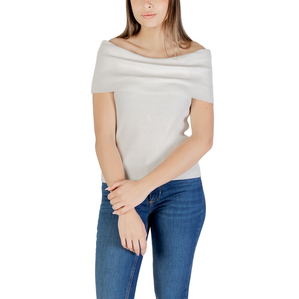 Only White Polyester Sweater