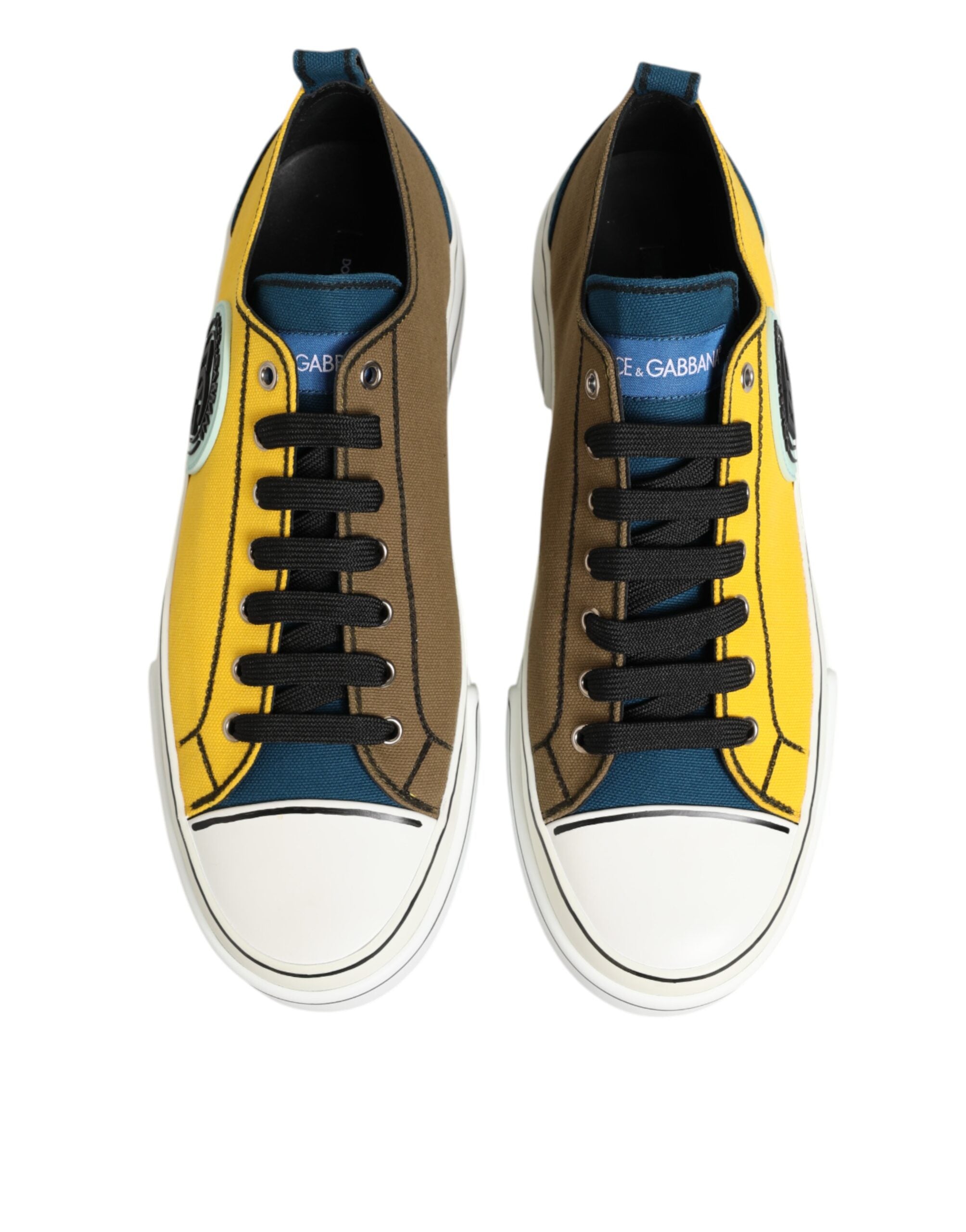 حذاء سنيكرز دولتشي آند غابانا متعدد الألوان من القطن بشعار منخفض