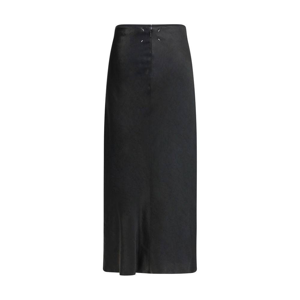 Margiela Black Acetate Midi Skirt