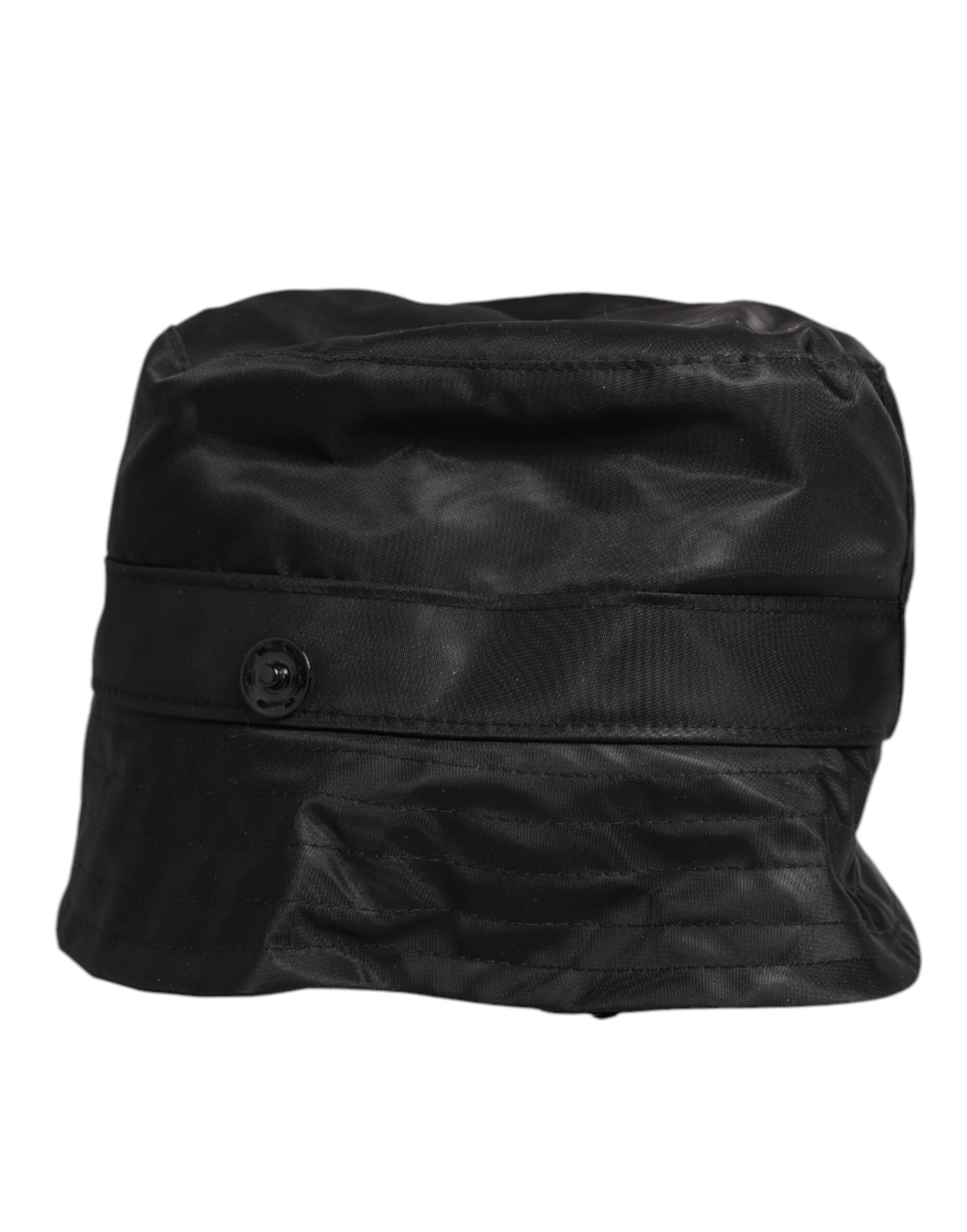 قبعة دولتشي آند غابانا سوداء من البولي فينيل كلوريد ذات حافة عريضة للرجال