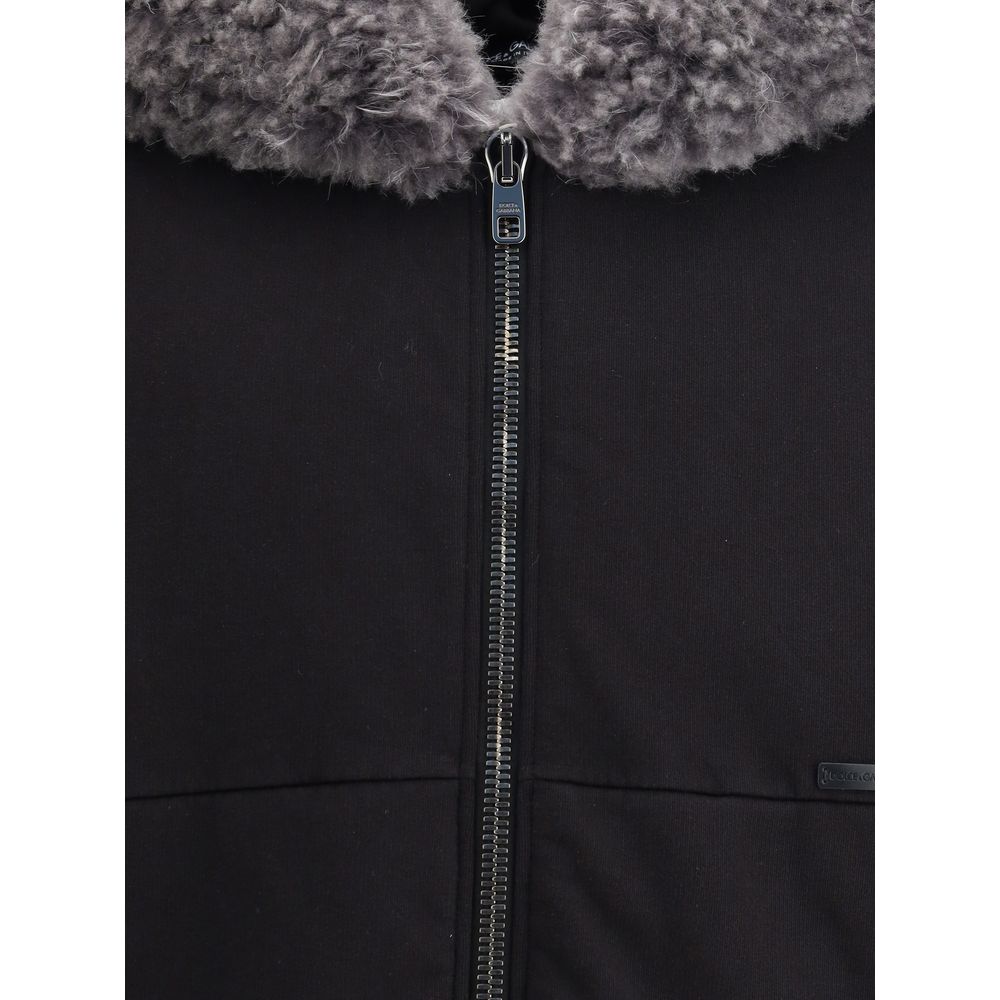 سويت شيرت قطني أسود من دولتشي آند غابانا