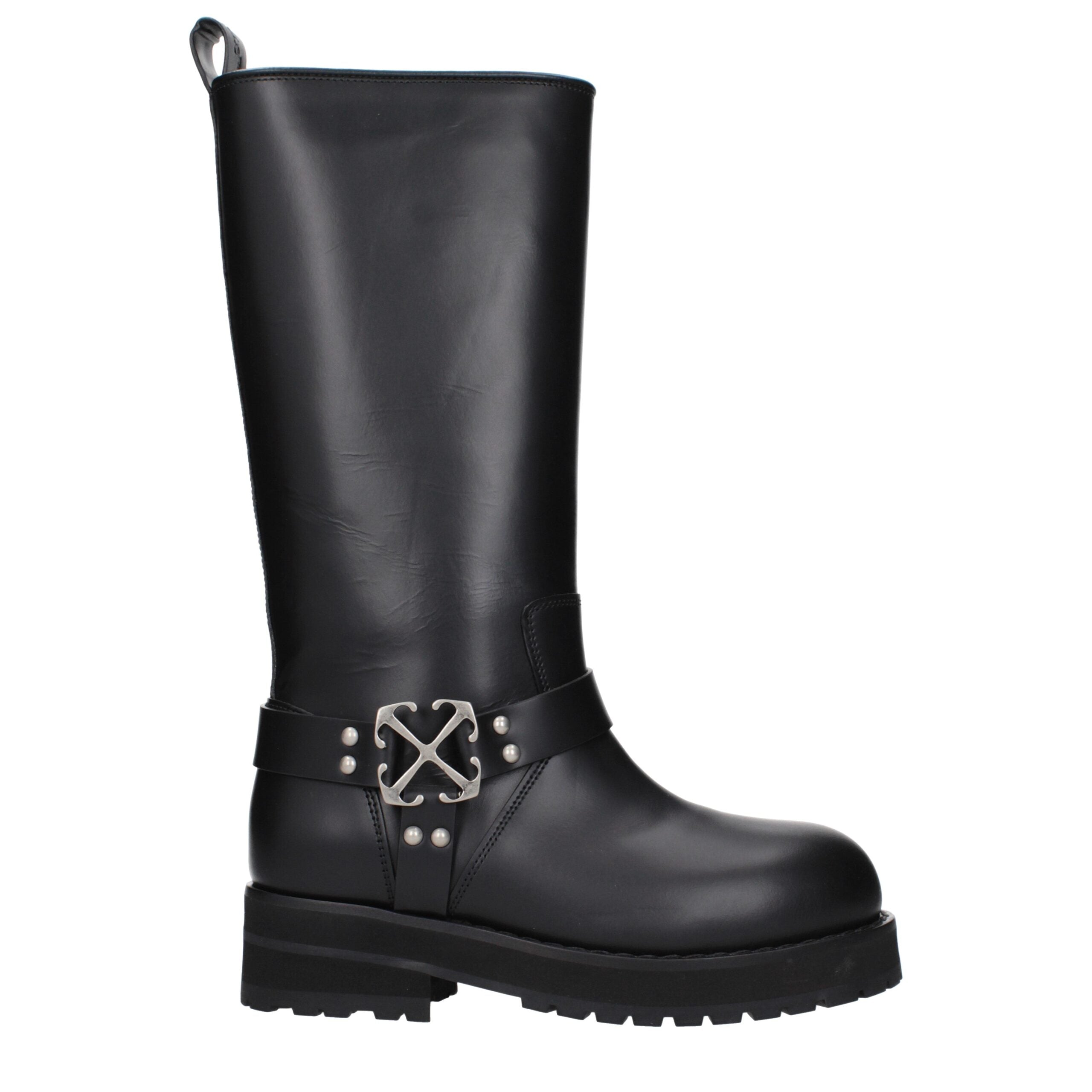 Off-White Black Leather Boots