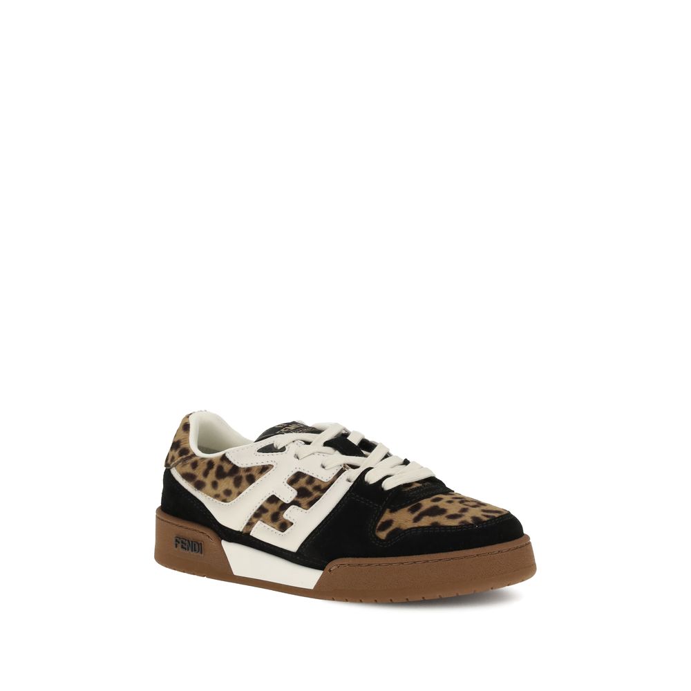 Fendi Brown Calf Leather Bos Taurus Athletic Sneakers