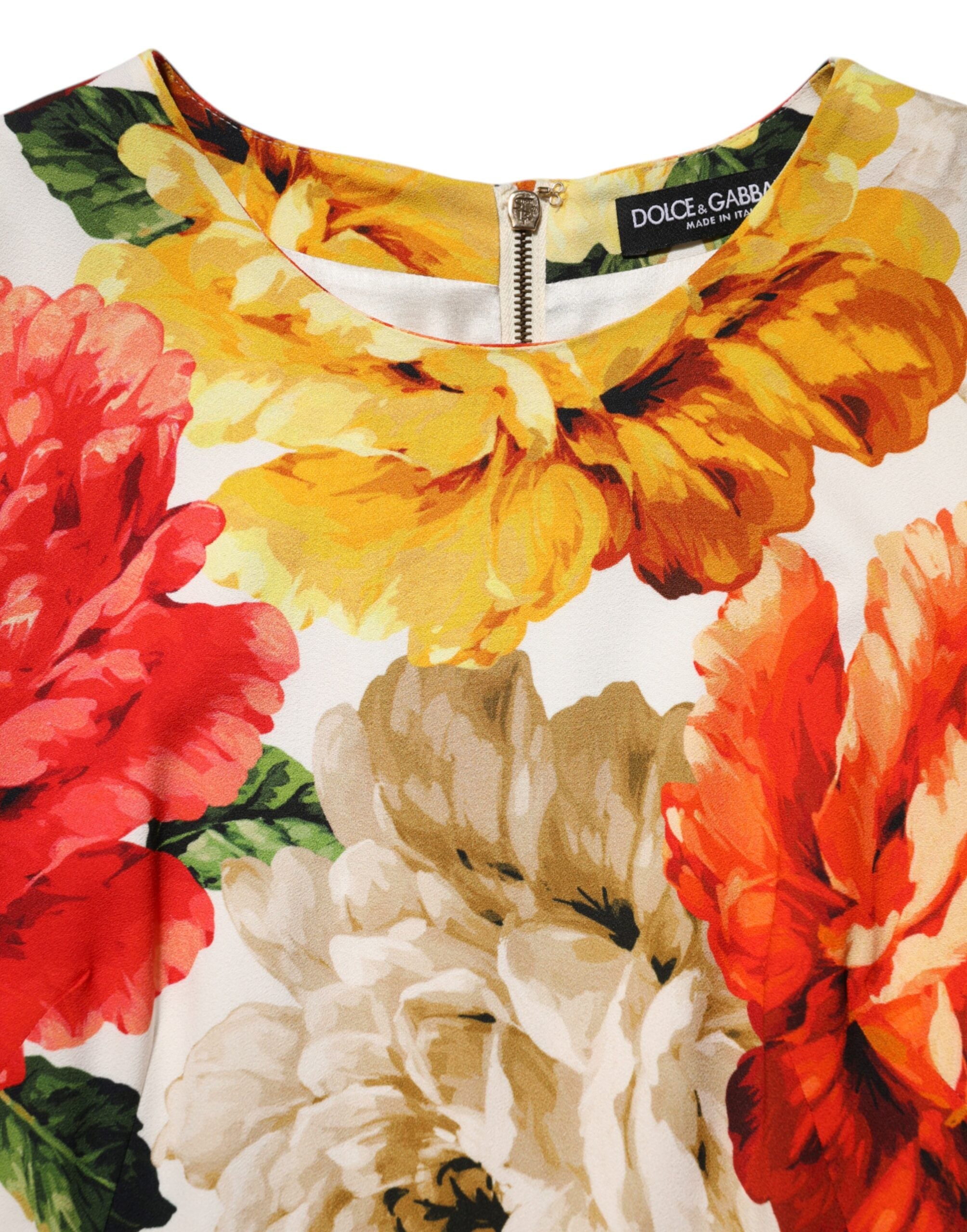 فستان دولتشي آند غابانا متعدد الألوان بطبعة زهور من الفيسكوز