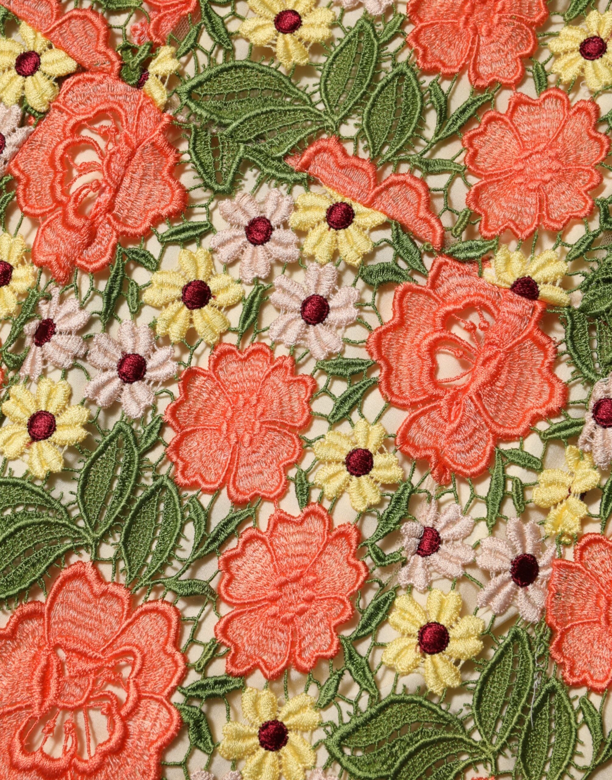 فستان دولتشي آند غابانا ميني متعدد الألوان مطرز بالورود