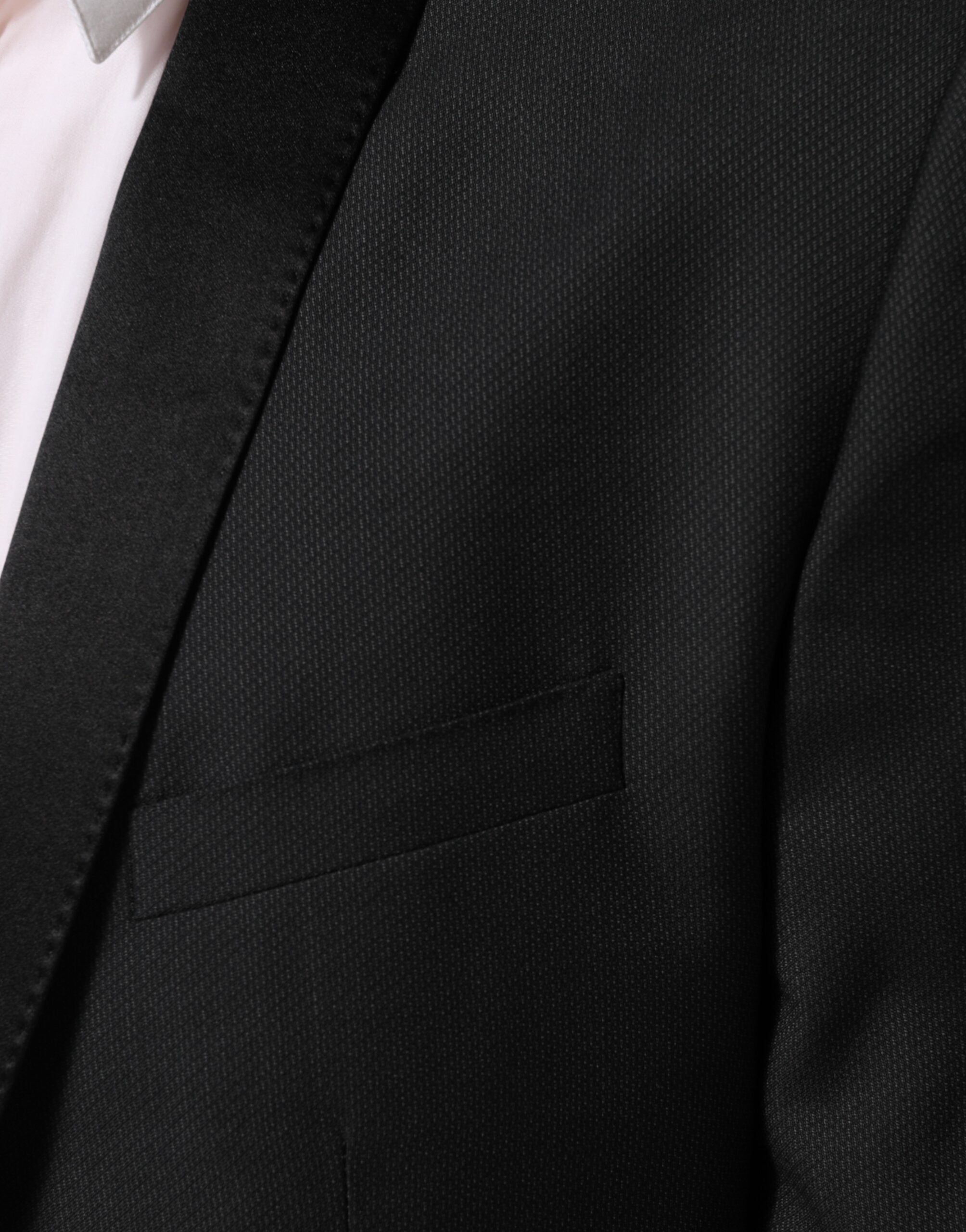 Dolce & Gabbana Black Wool GOLD 1 Button Suit Coat Blazer