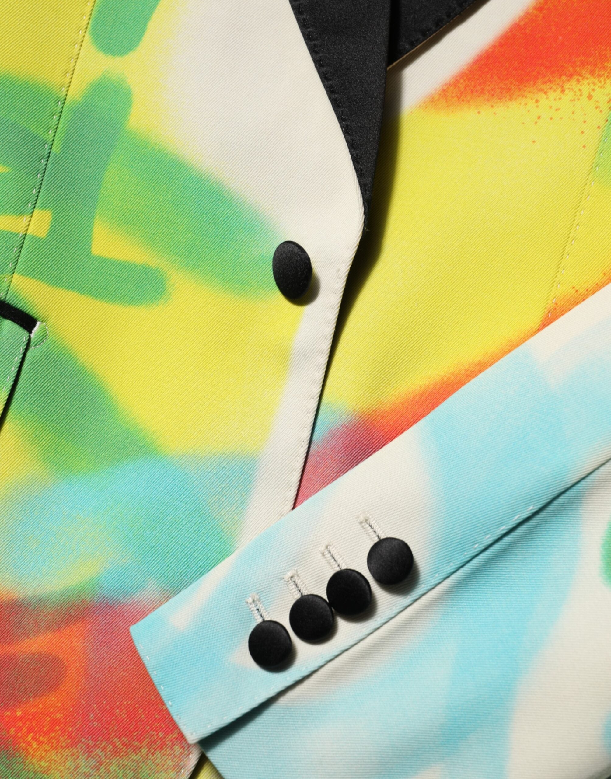 دولتشي آند غابانا متعدد الألوان الكتابة على الجدران SICILIA 1 زر بدلة رجالية السترة