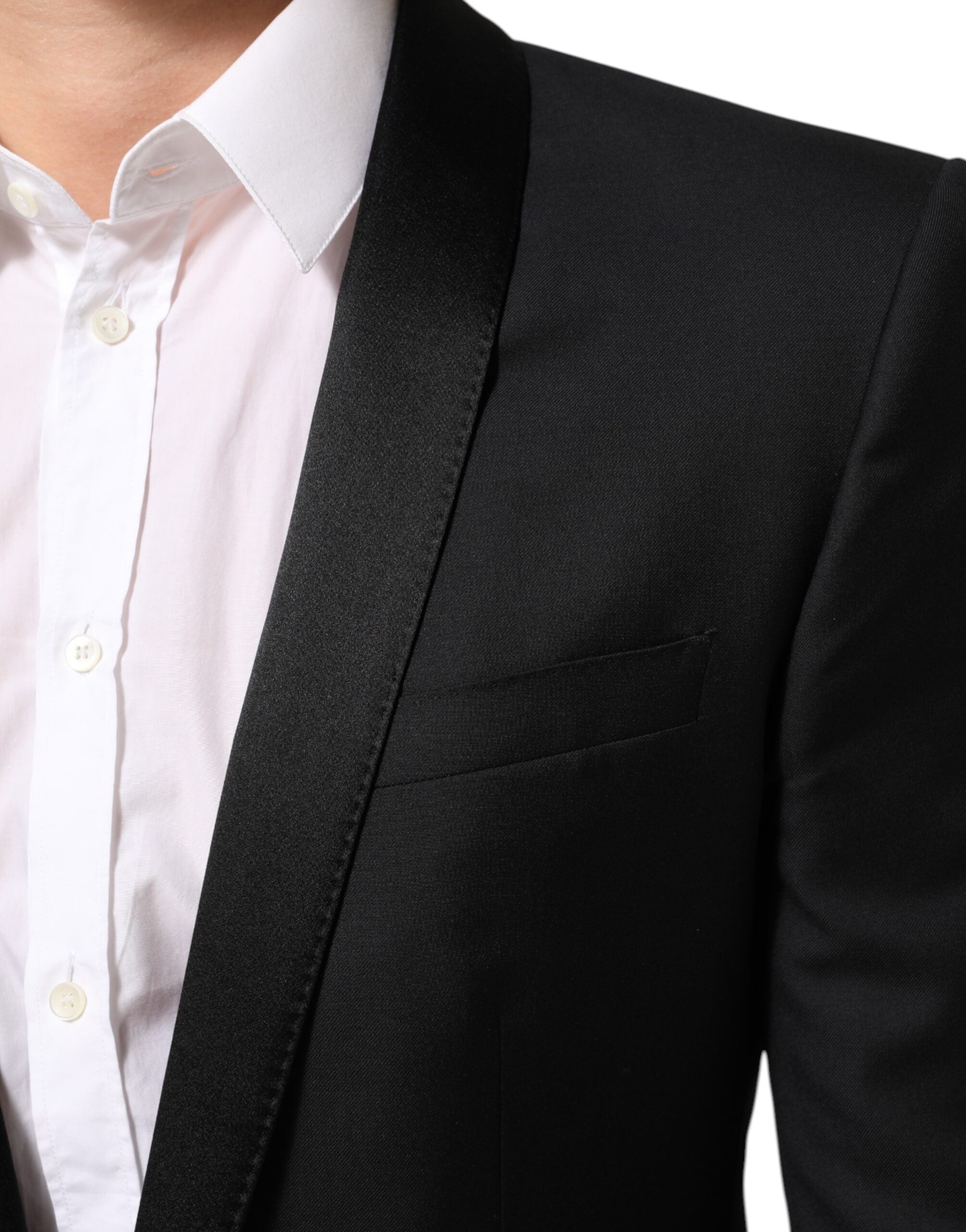 جاكيت بدلة رجالي من دولتشي آند غابانا أسود ذهبي بزر واحد