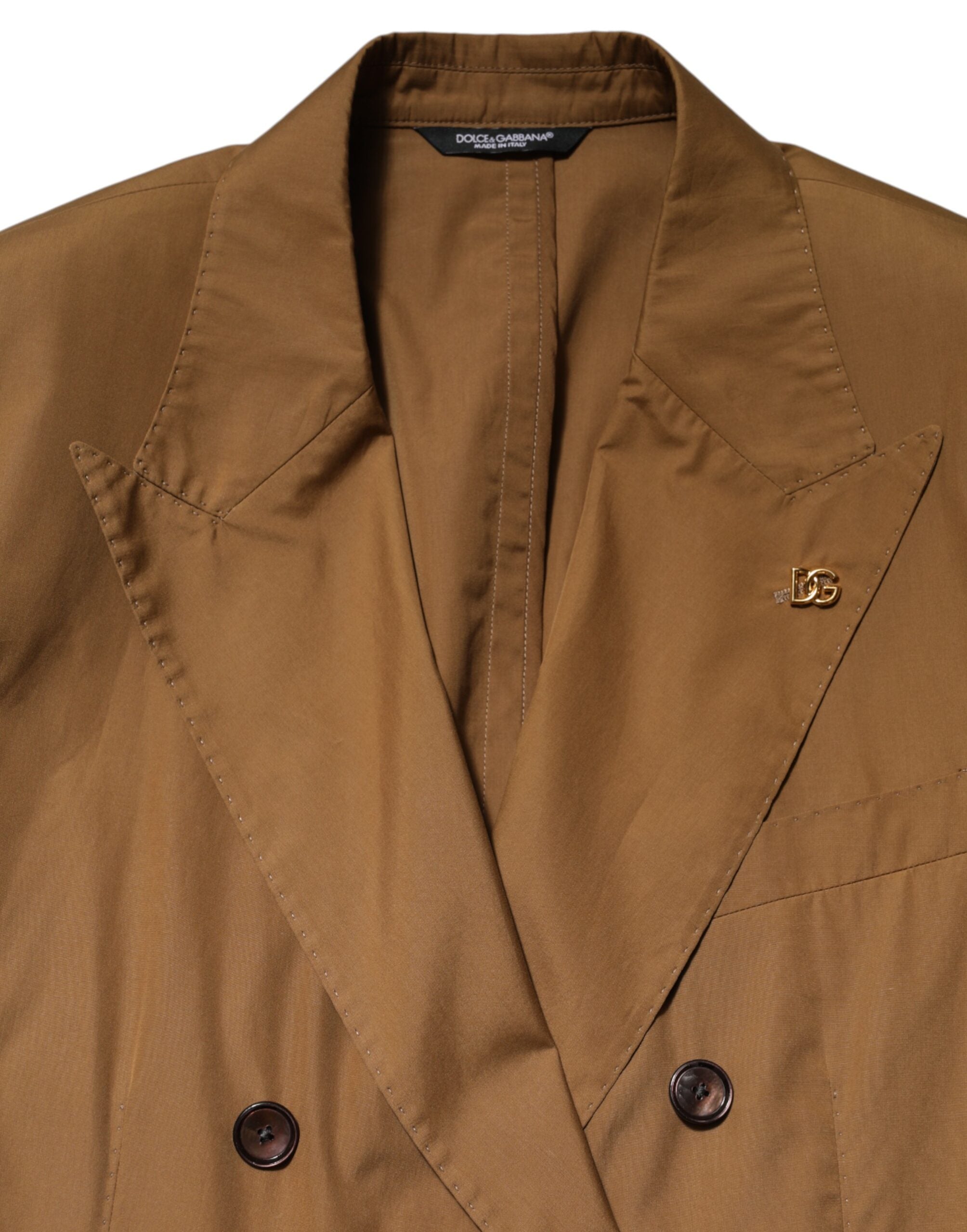 بدلة دولتشي آند غابانا براون تاورمينا مزدوجة الصدر من قطعتين