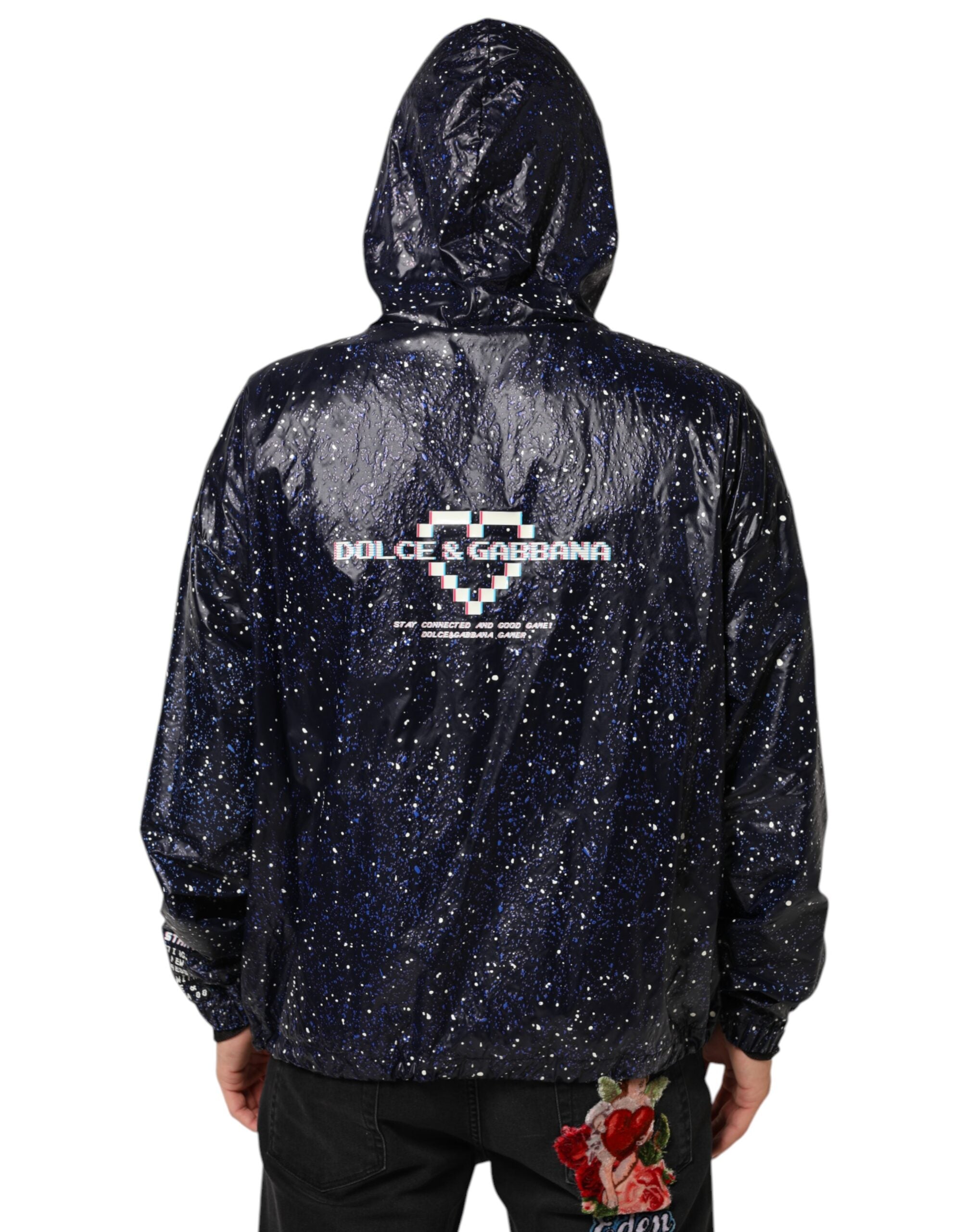 سويت شيرت رجالي بقلنسوة من دولتشي آند غابانا أزرق من مجموعة D&amp;G Game