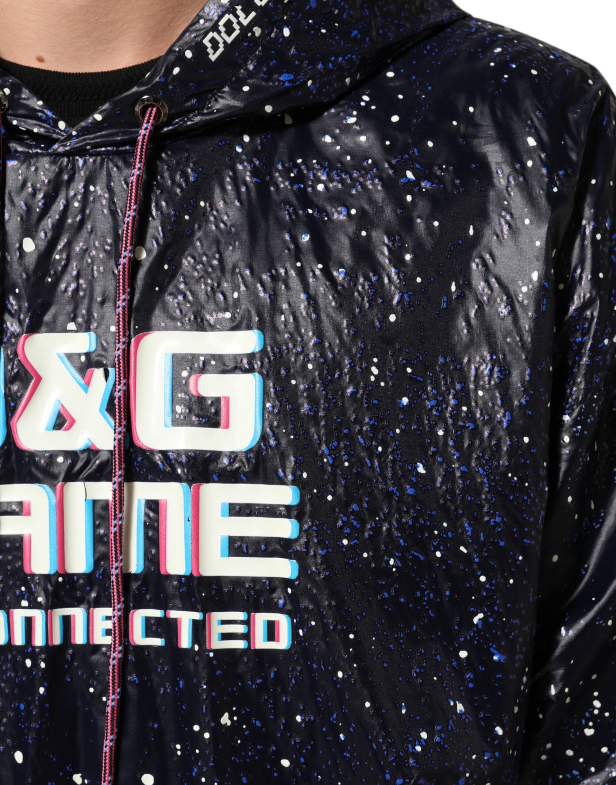 سويت شيرت رجالي بقلنسوة من دولتشي آند غابانا أزرق من مجموعة D&amp;G Game