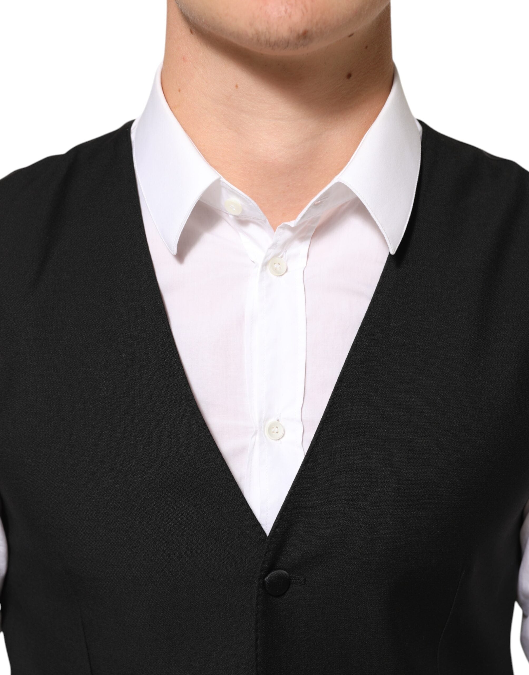 فستان صوف أسود رسمي للرجال من دولتشي آند غابانا، صدرية