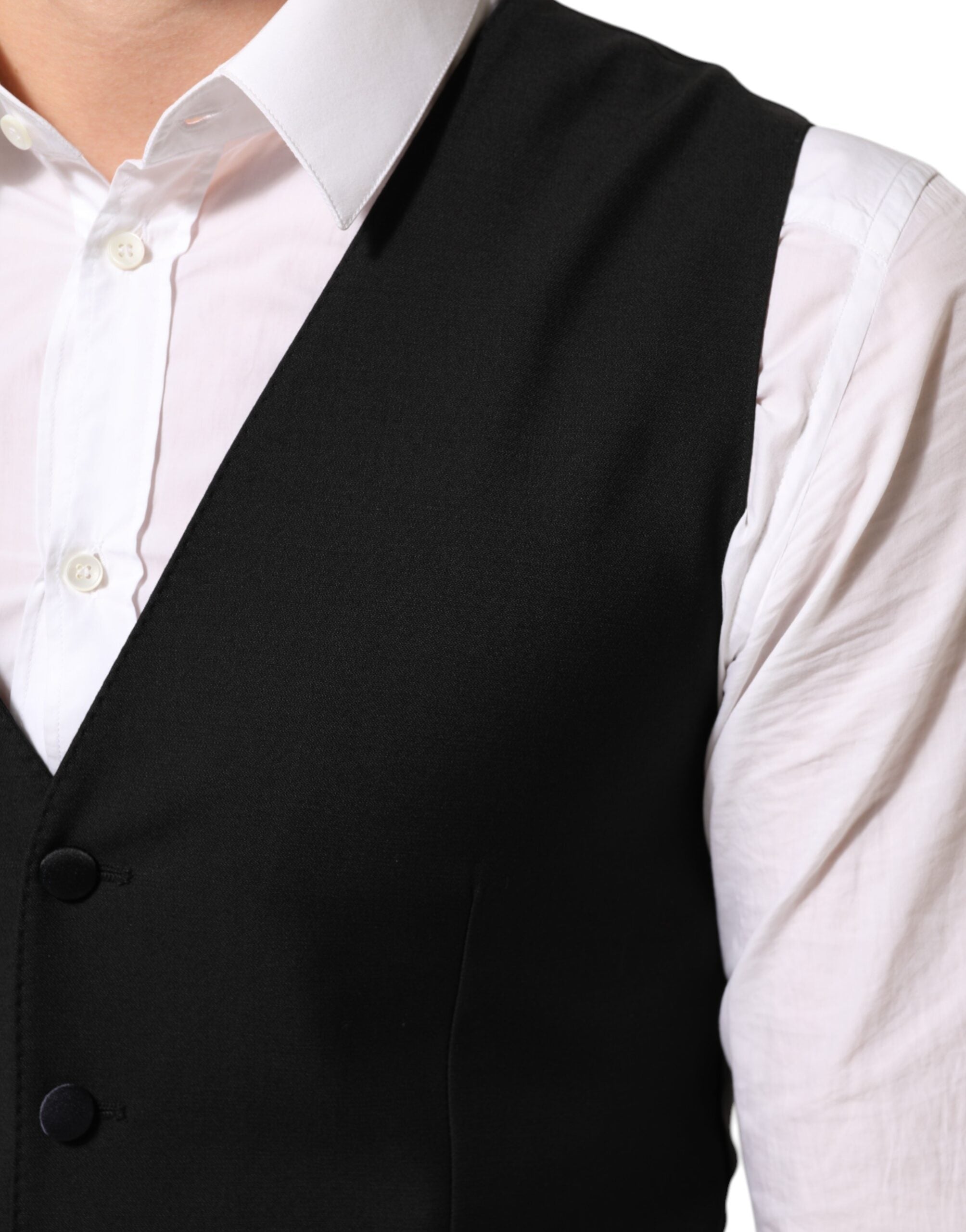 فستان صوف أسود رسمي للرجال من دولتشي آند غابانا، صدرية