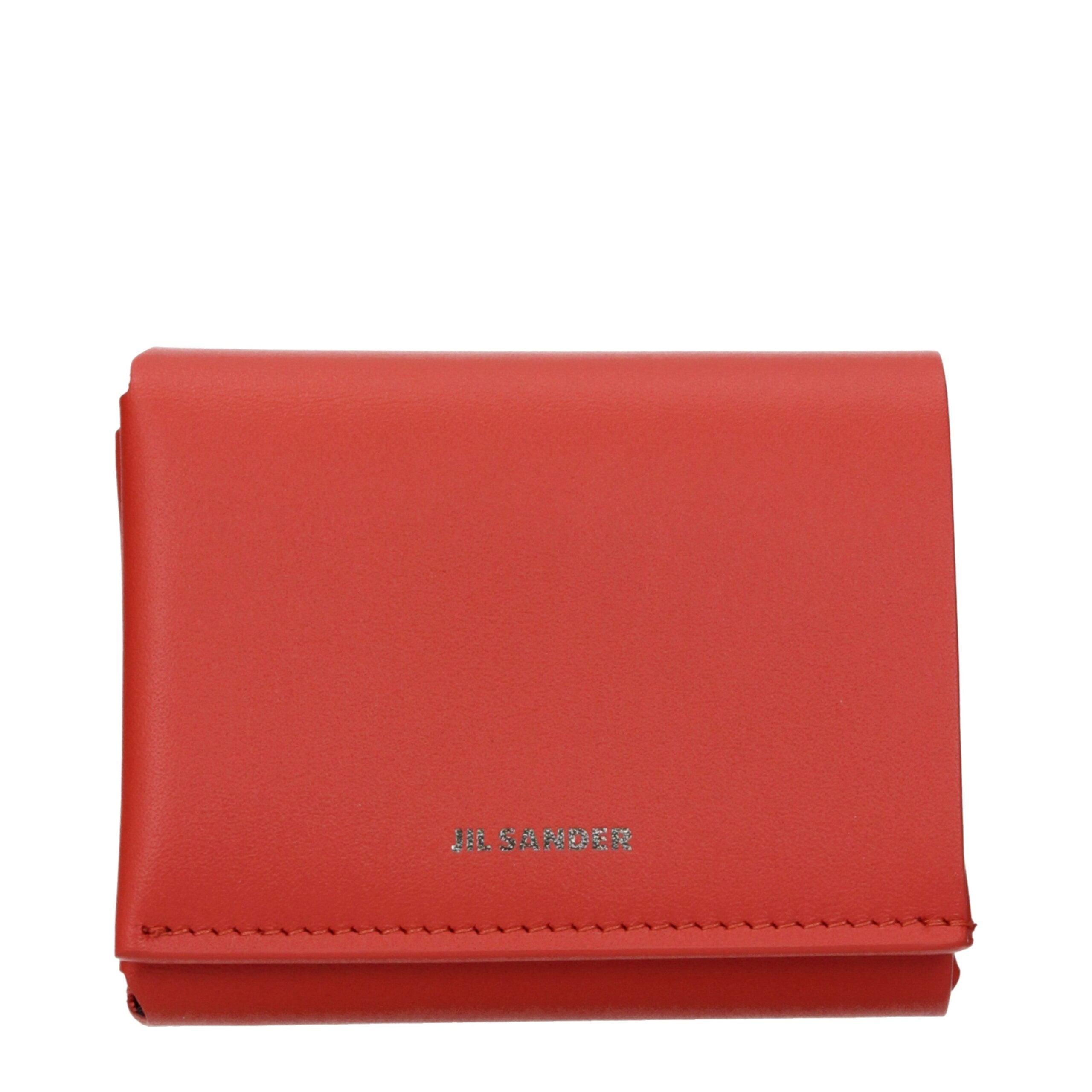 Jil Sander Red Leather Wallet