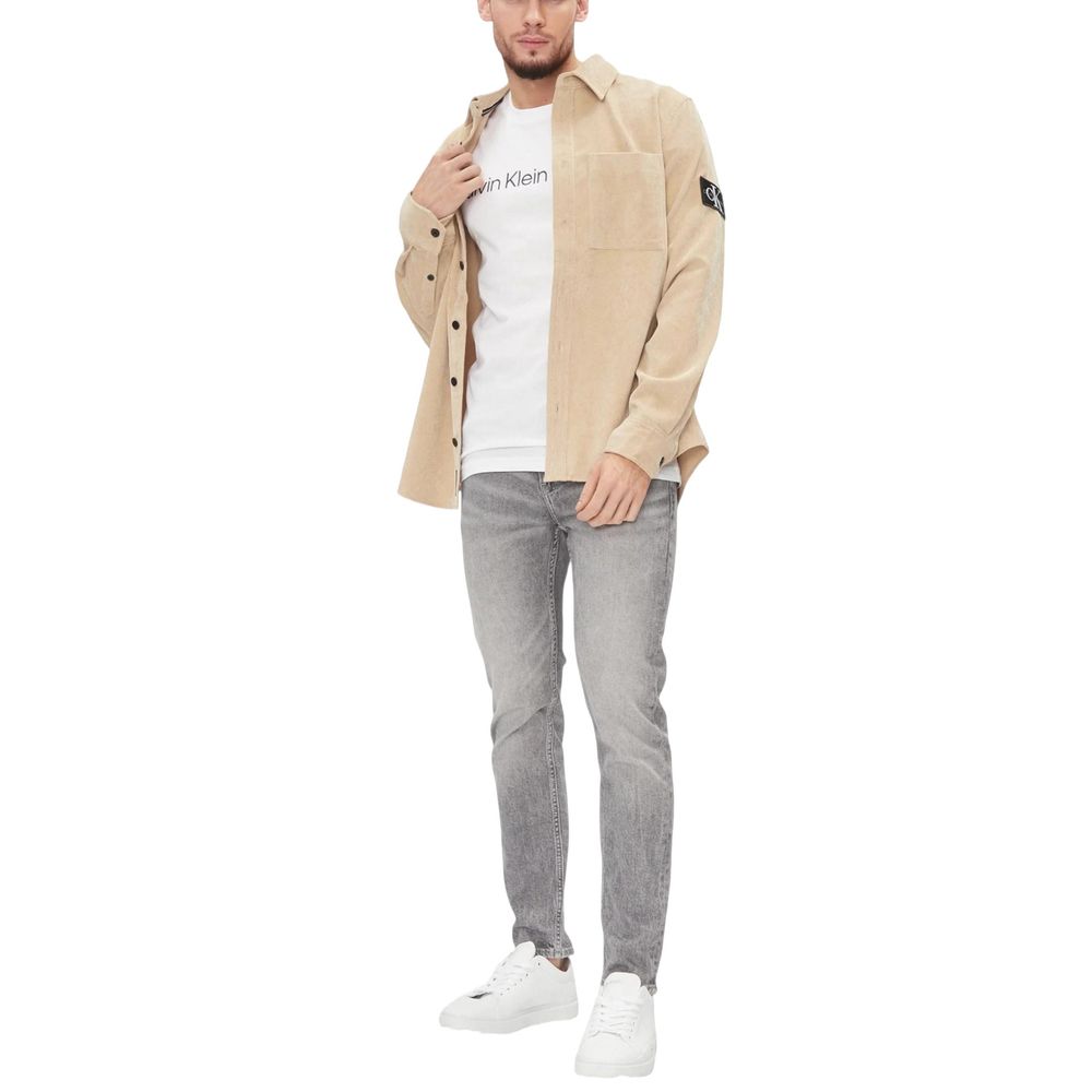 تي شيرت كالفن كلاين جينز قطني أبيض