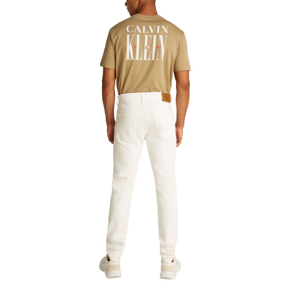 بنطال جينز سكيني قطني أبيض من كالفن كلاين جينز