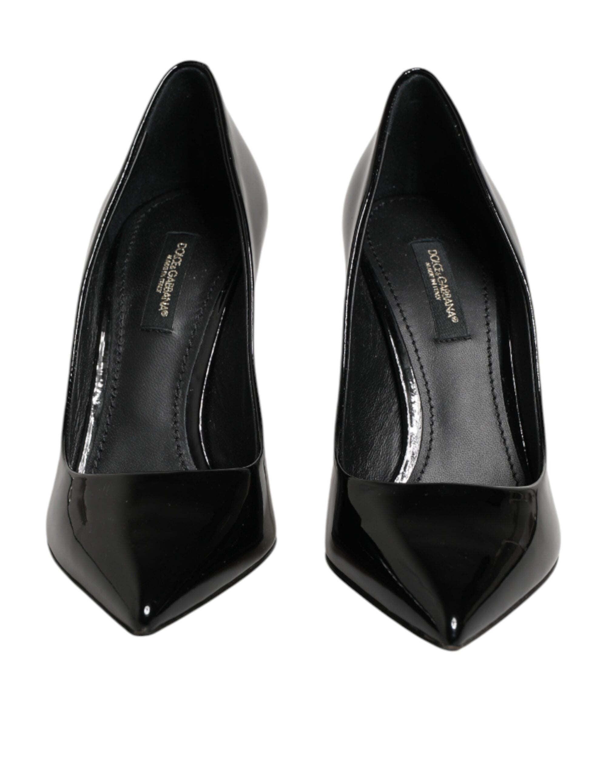 Dolce & Gabbana Black Leather Stiletto Heels Pumps Shoes