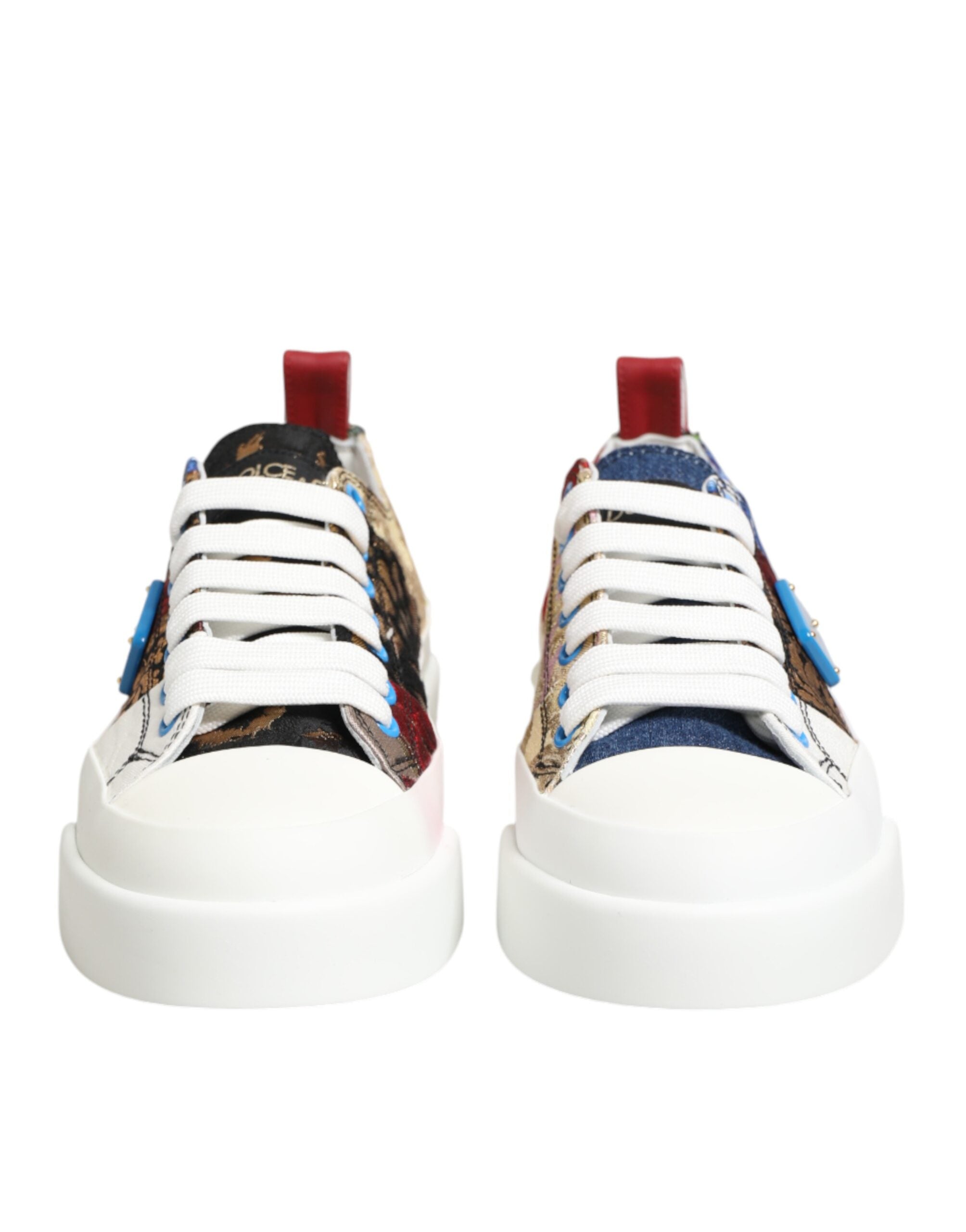 Dolce & Gabbana Multicolor Patchwork Low Top Sneakers Shoes - Luxe Marca