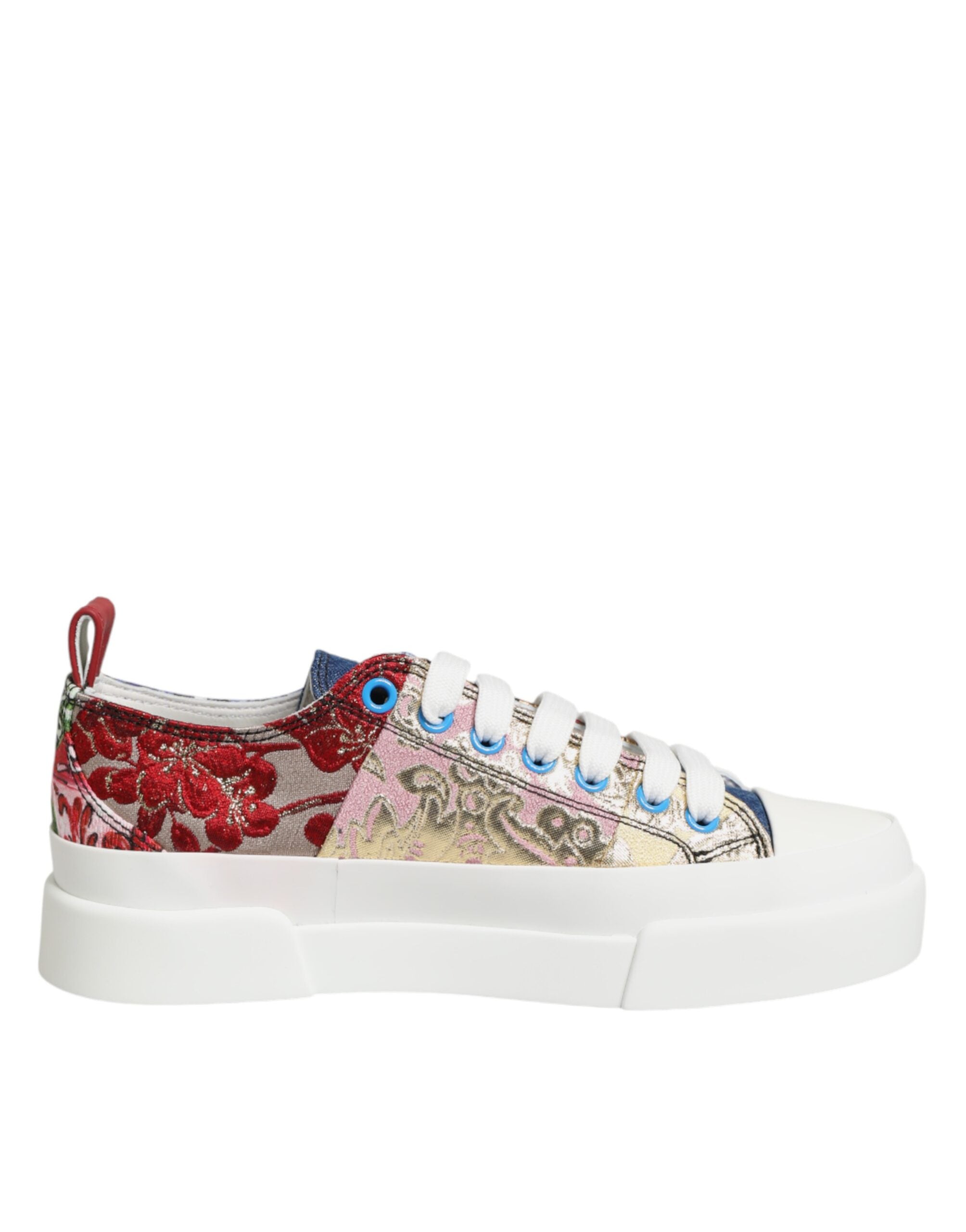 Dolce & Gabbana Multicolor Patchwork Low Top Sneakers Shoes - Luxe Marca