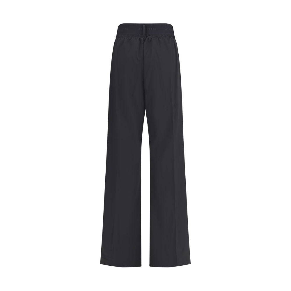 ALAINPAUL Black Fleece Wool Casual Pants