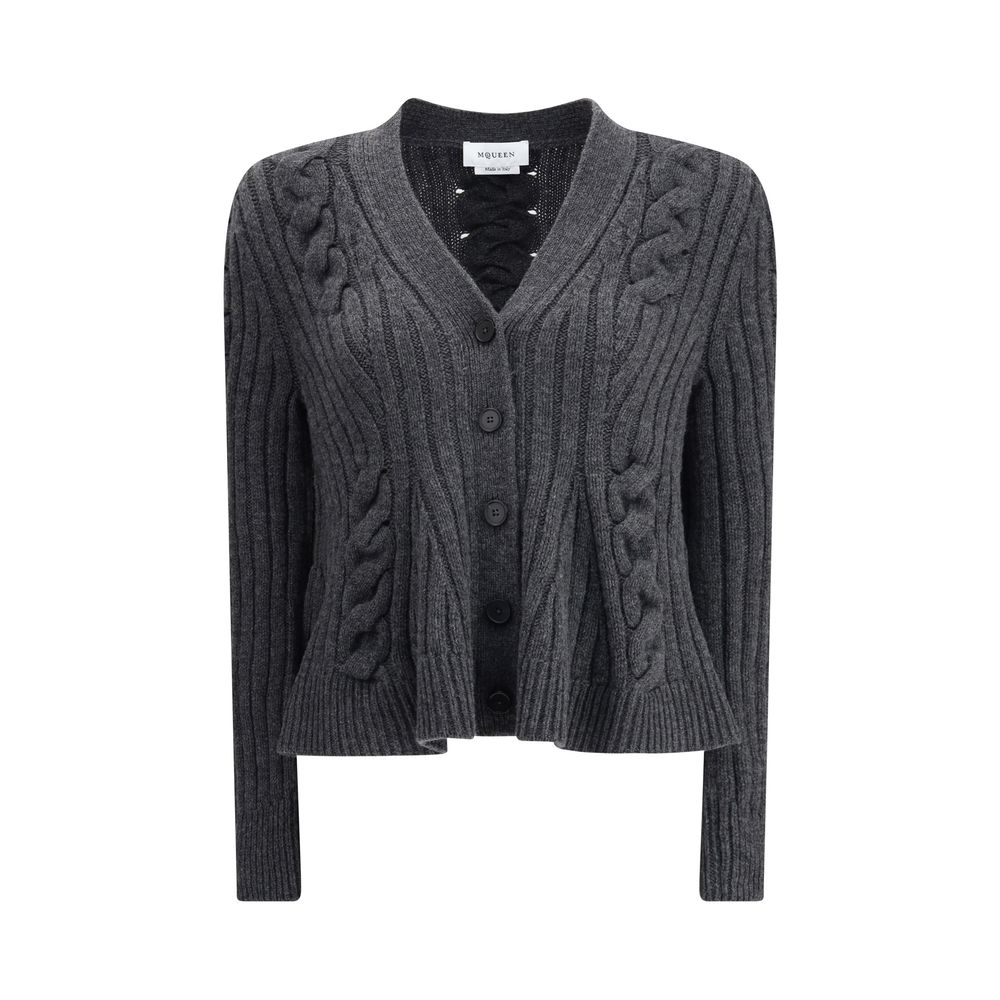 Alexander McQueen Gray Wool Cardigan