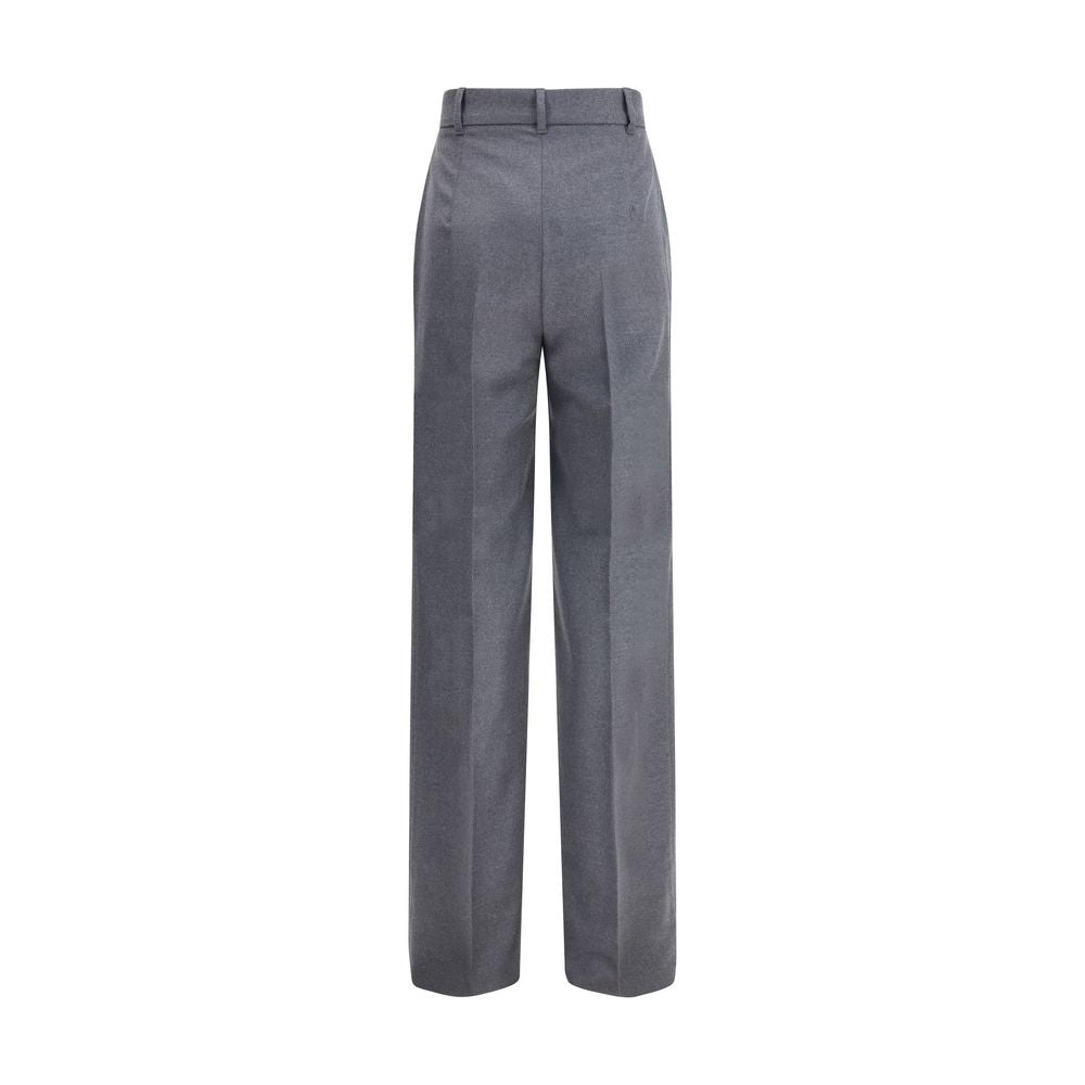 Max Mara Gray Fleece Wool Casual Pants