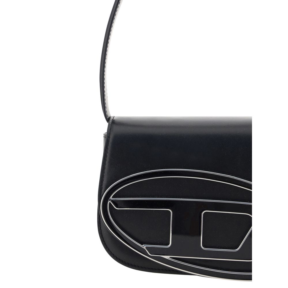 Diesel Black Calf Leather Bos Taurus Shoulder Bag