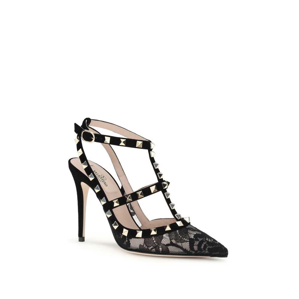Valentino Garavani Black Polyamide Platform Pumps