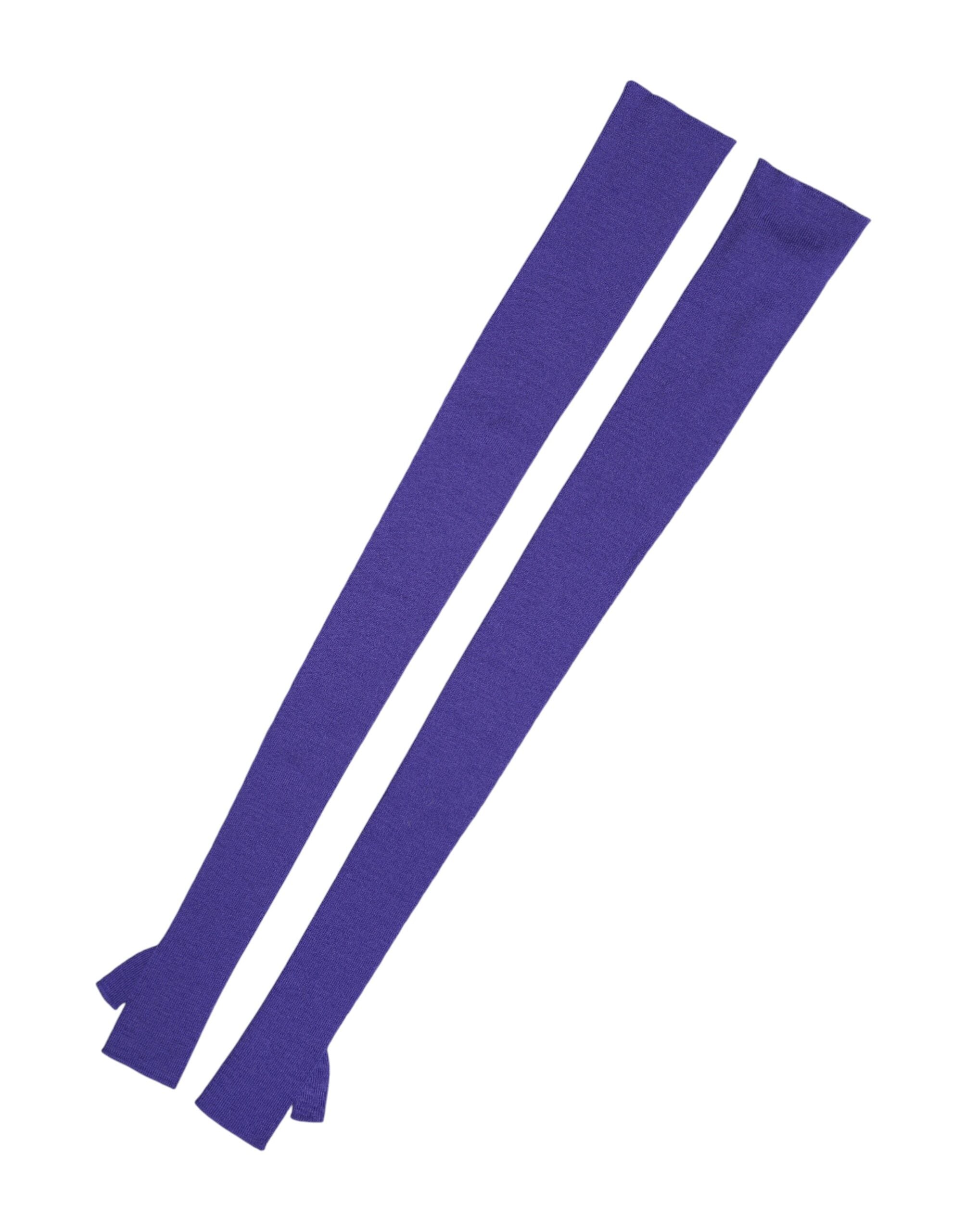 قفازات دولتشي آند غابانا صوفية بنفسجية بدون أصابع بطول الكوع