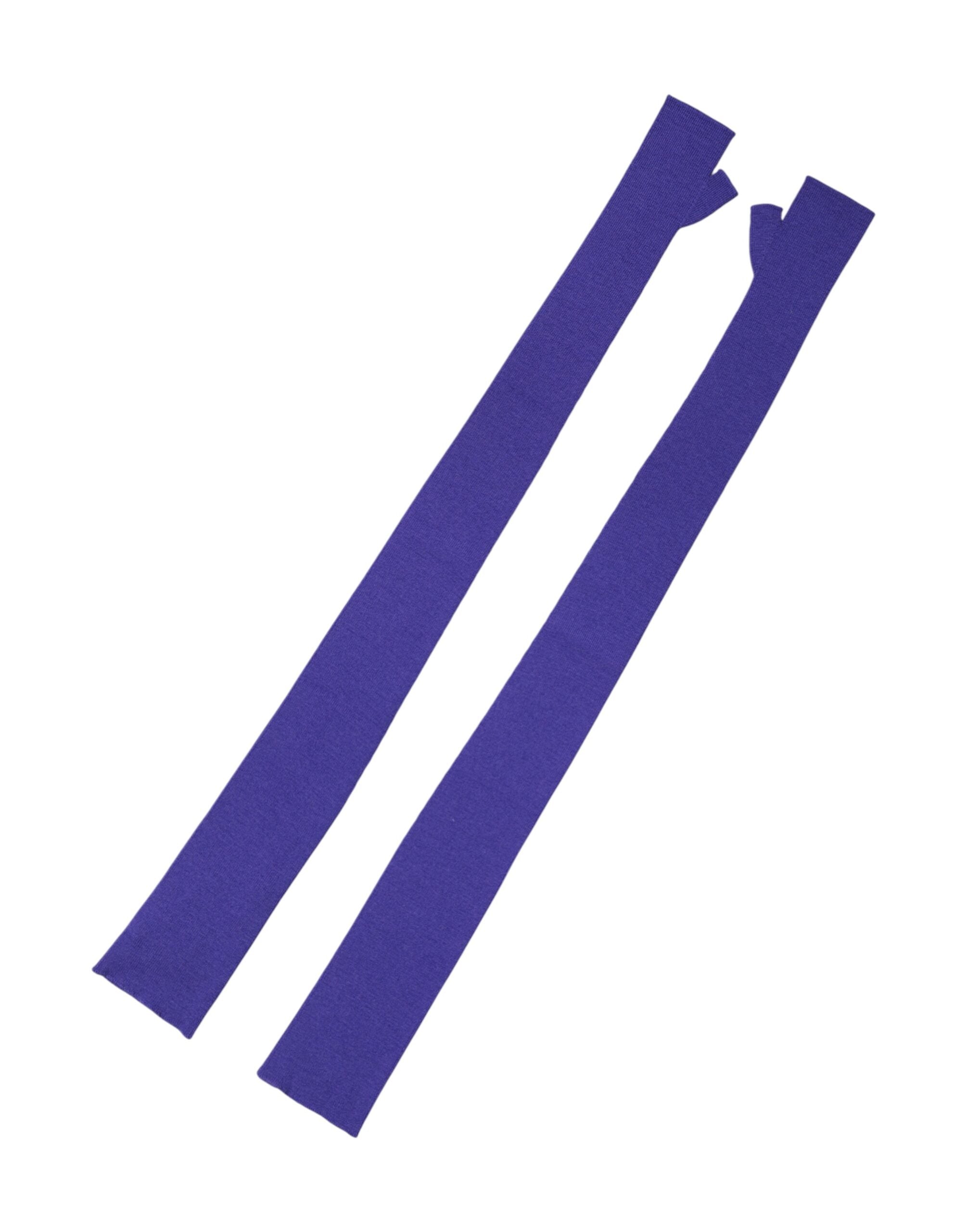 قفازات دولتشي آند غابانا صوفية بنفسجية بدون أصابع بطول الكوع