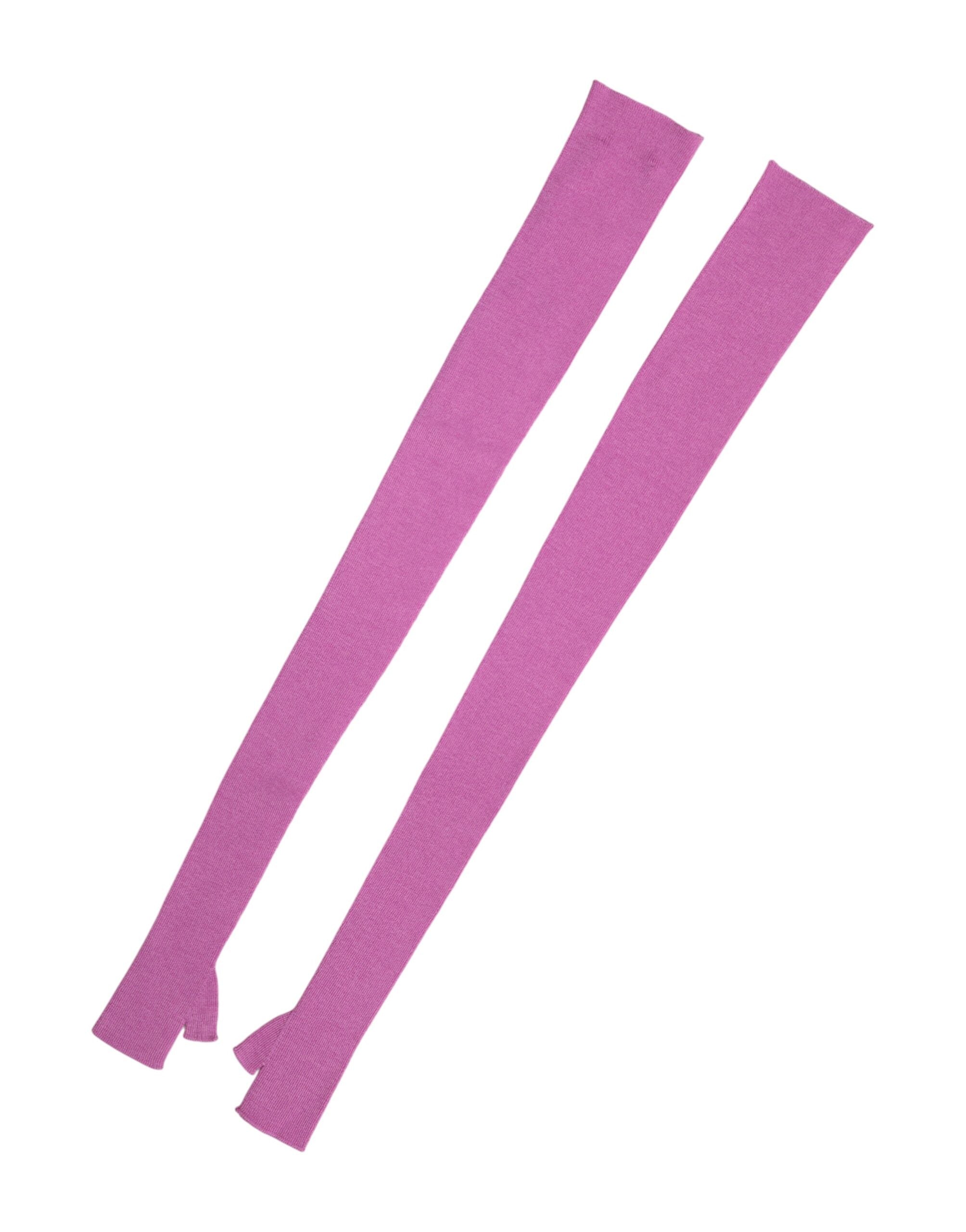 قفازات دولتشي آند غابانا الوردية الصوفية بدون أصابع بطول الكوع