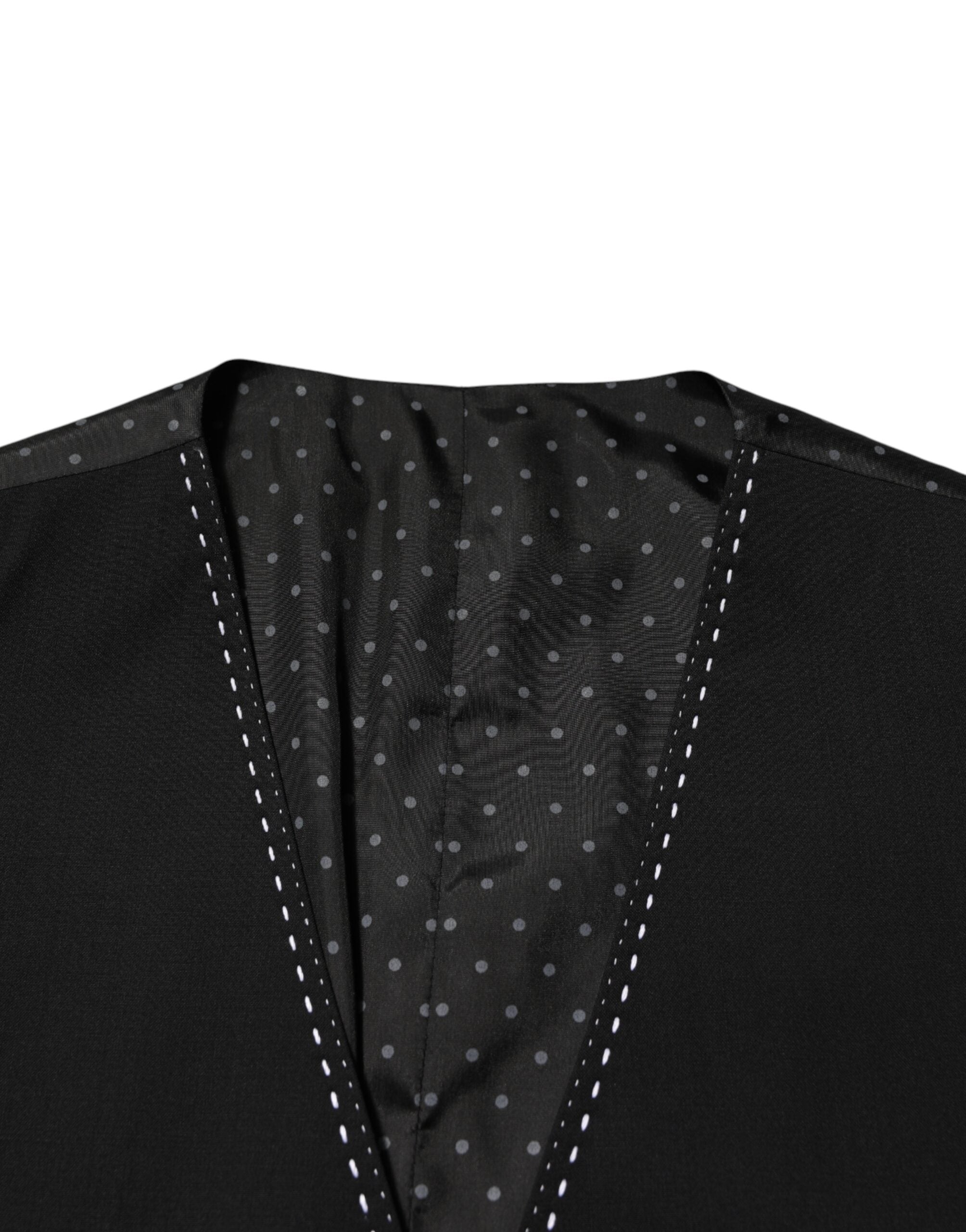 فستان صوف أسود رسمي للرجال من دولتشي آند غابانا، صدرية