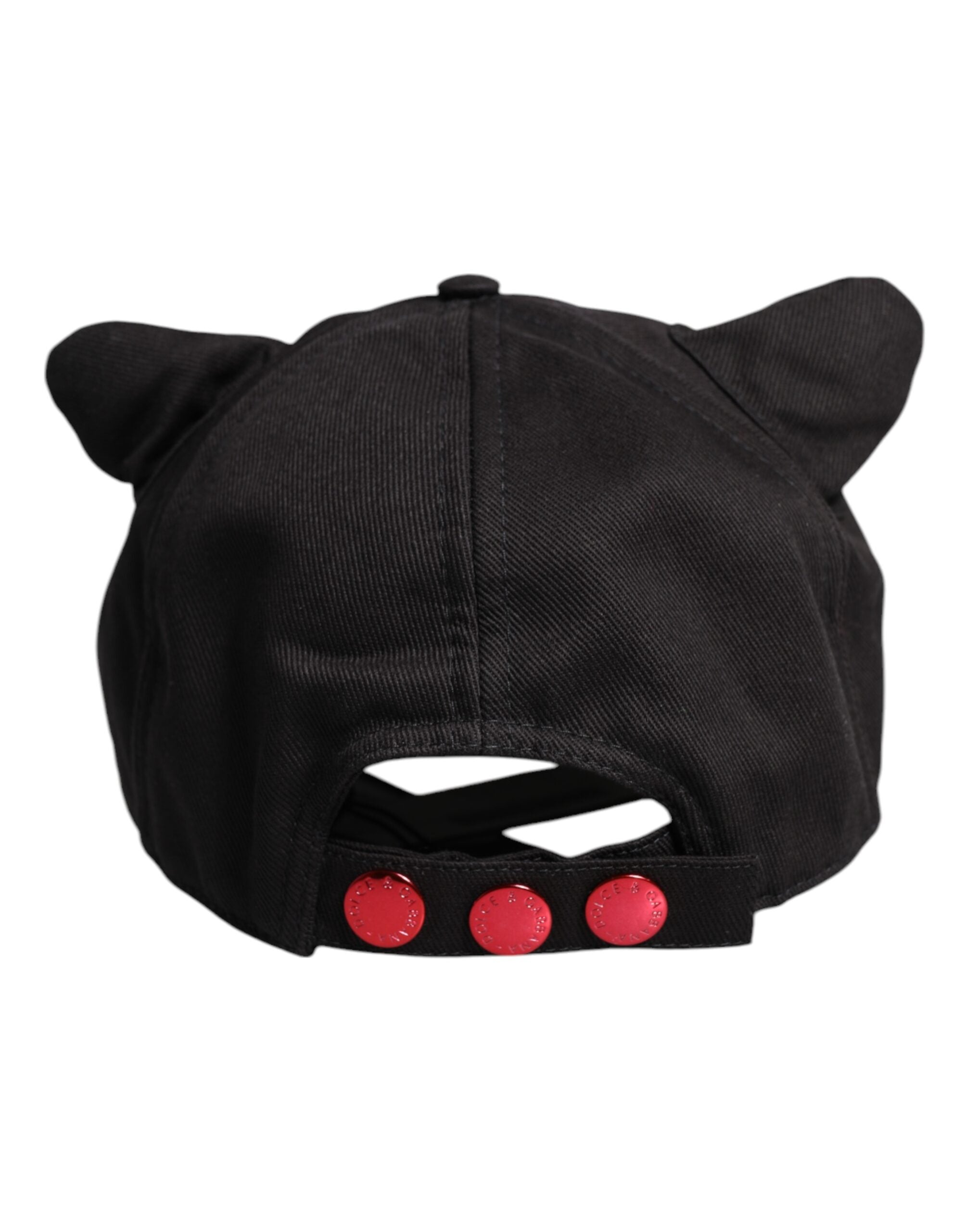 قبعة بيسبول دولتشي آند غابانا سوداء من القطن بشعار رقعة 6 أجزاء