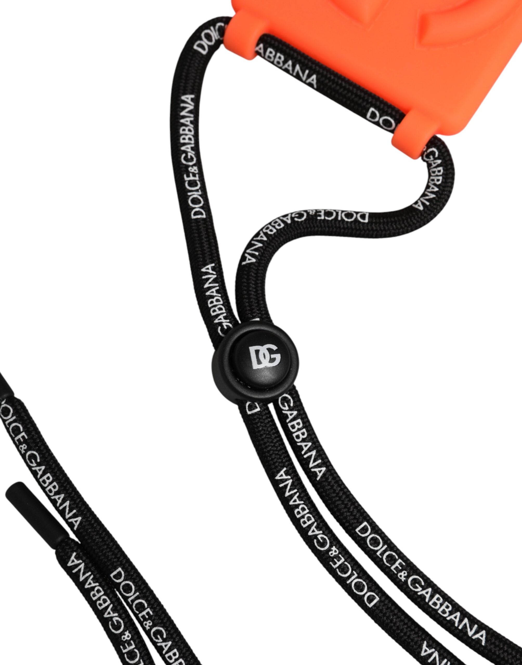 حامل دولتشي آند غابانا مطاطي برتقالي نيون بشعار DG قابل للتعديل