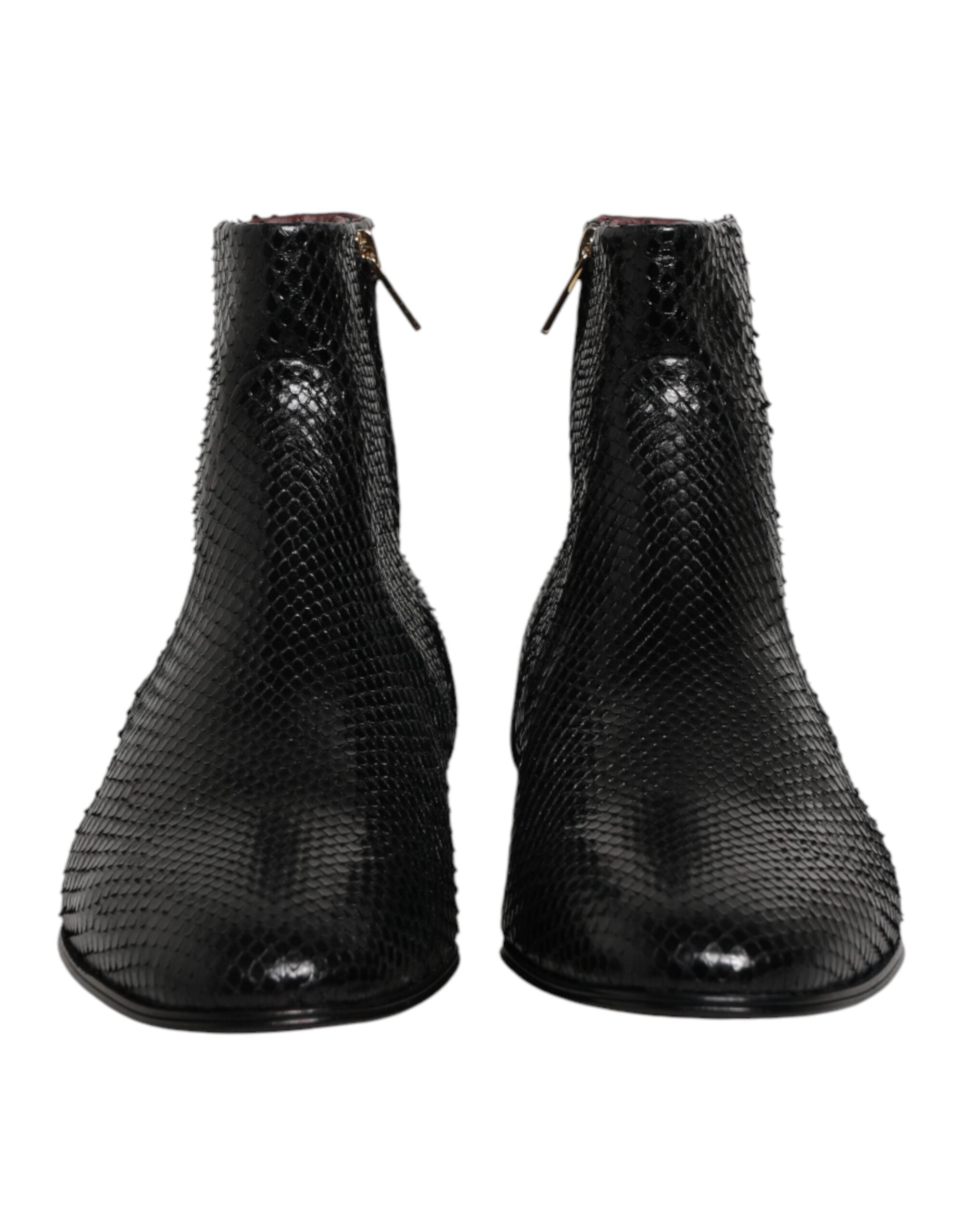 حذاء تشيلسي قصير من الجلد الأسود من دولتشي آند غابانا