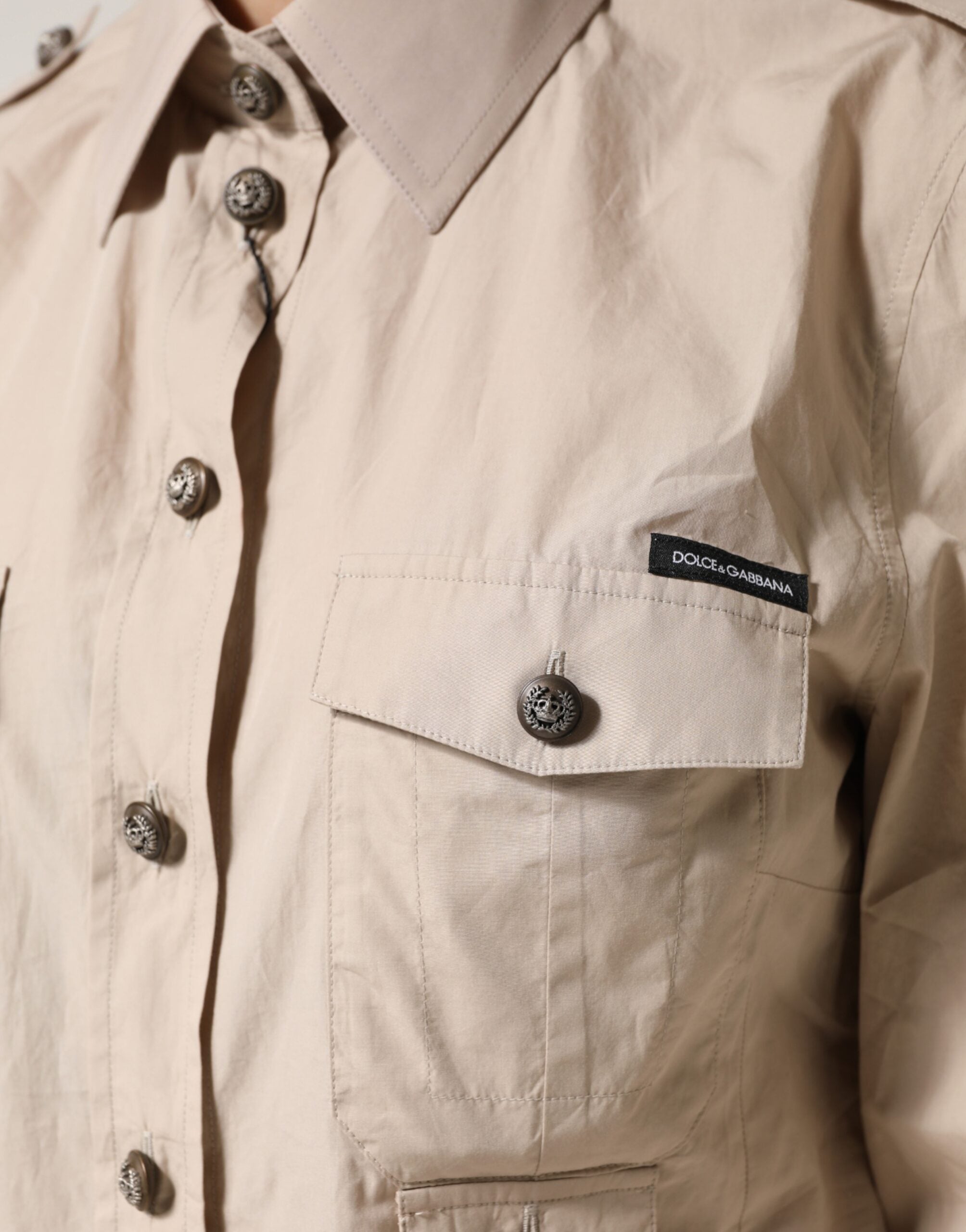 قميص دولتشي آند غابانا بيج بأكمام طويلة وياقة من القطن
