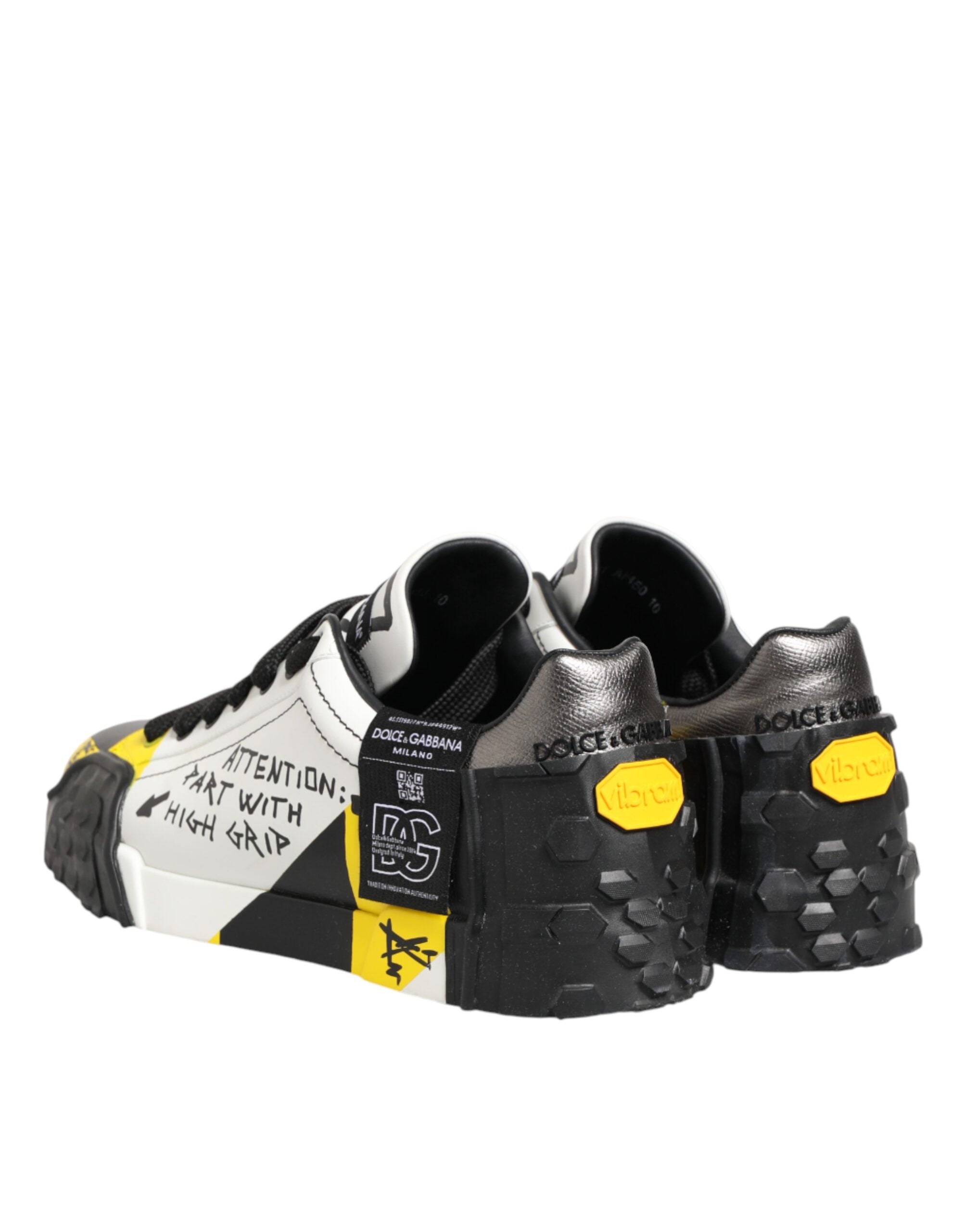 حذاء سنيكرز دولتشي آند غابانا متعدد الألوان من الجلد منخفض الرقبة بنقشة جرافيتي