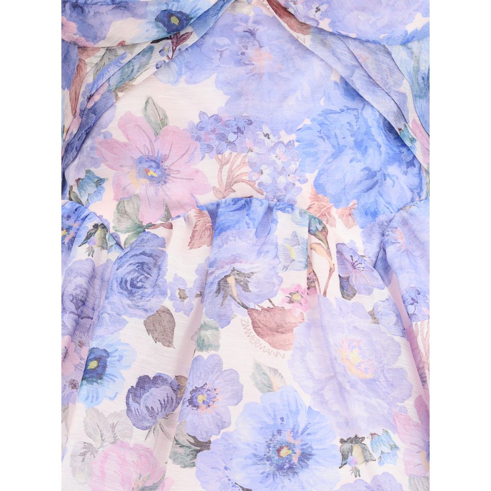 فستان زيمرمان متعدد الألوان من الكتان الكاجوال