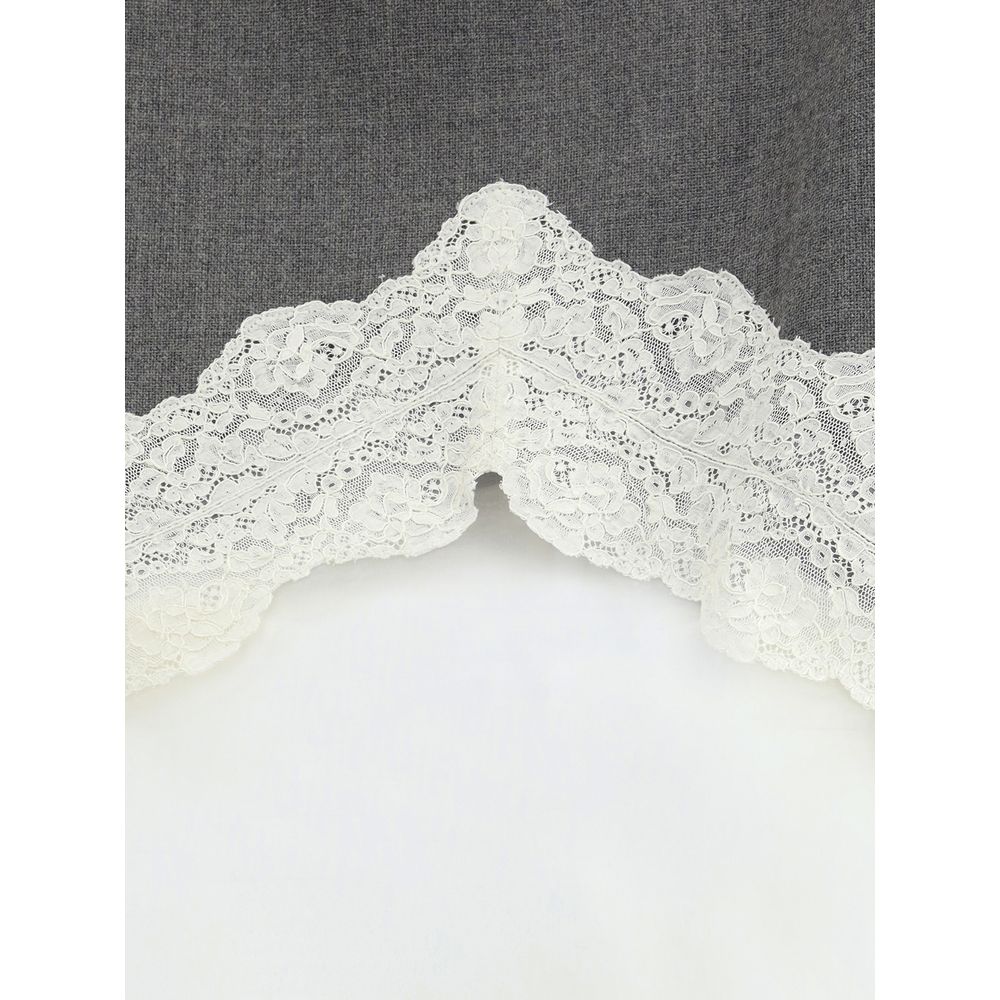 تنورة جيل ساندر رمادية من البوليستر متوسطة الطول