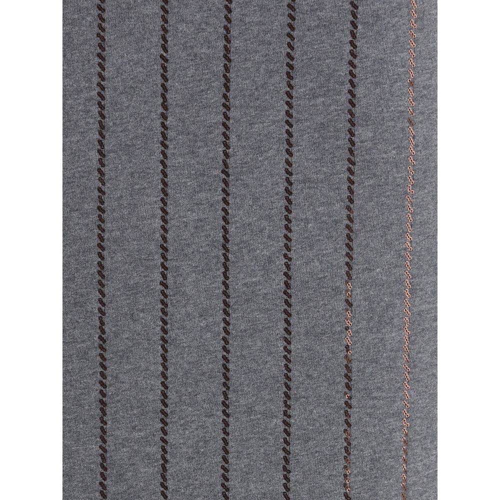 تنورة متوسطة الطول من البوليستر باللون الرمادي من برونيلو كوتشينيللي