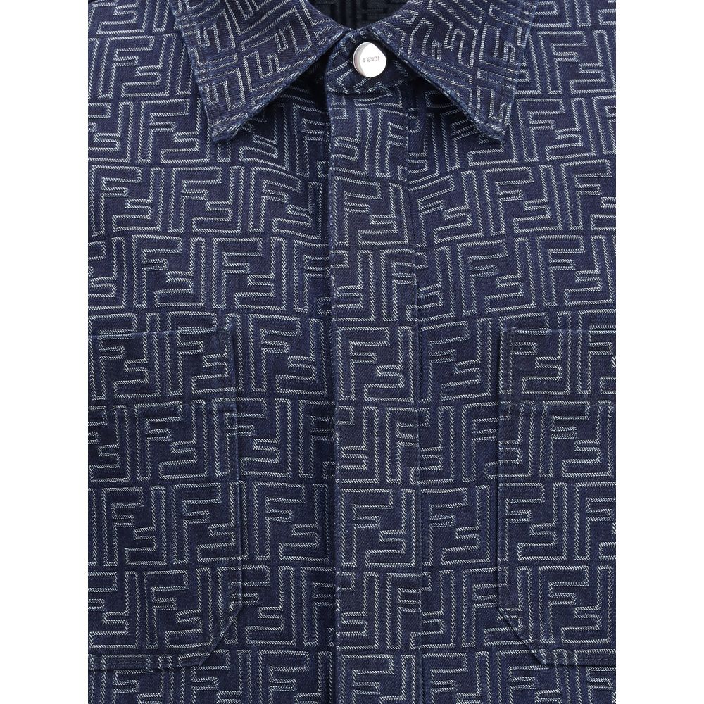 Fendi Blue Cotton Denim Jacket