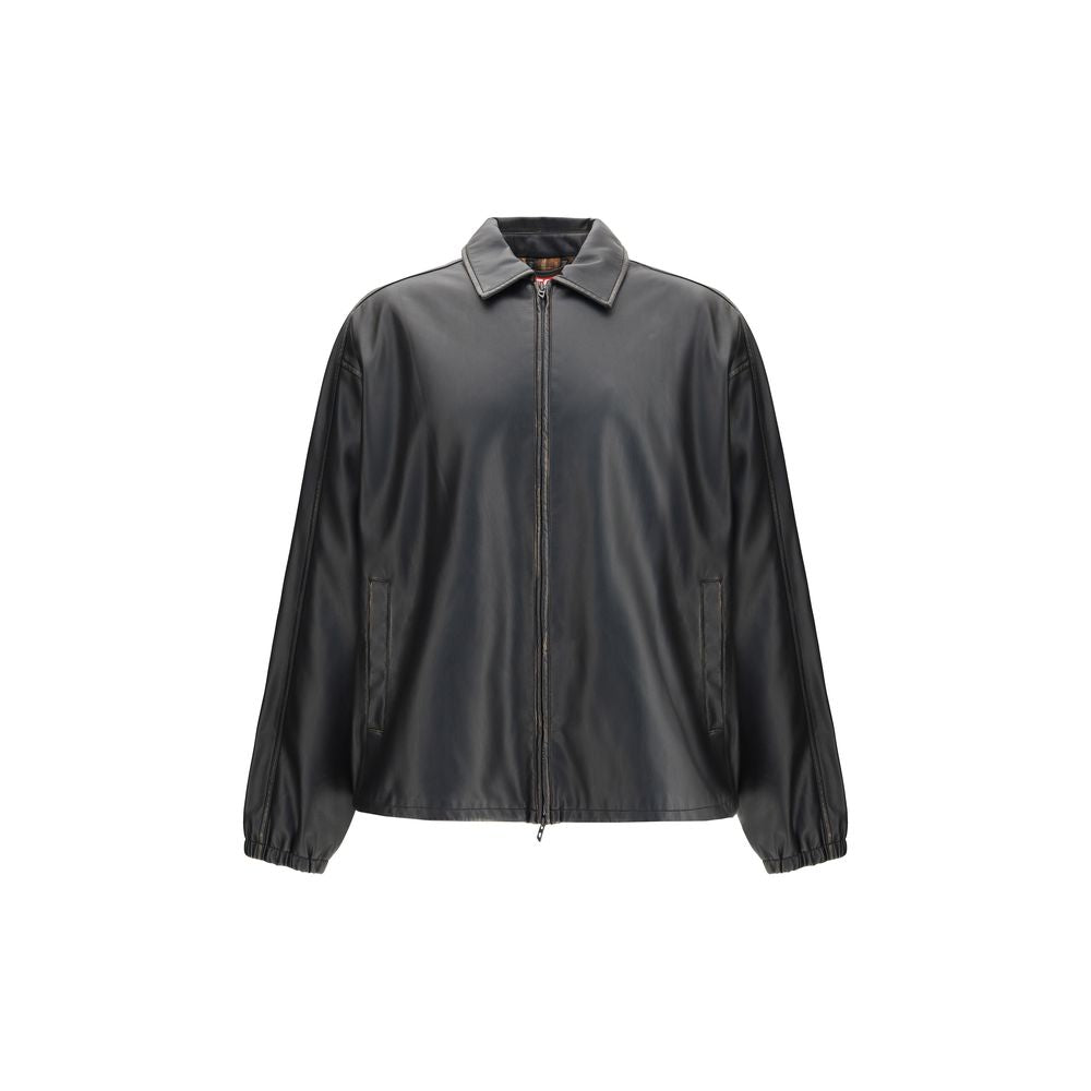 Diesel Black Polyester Biker Jacket