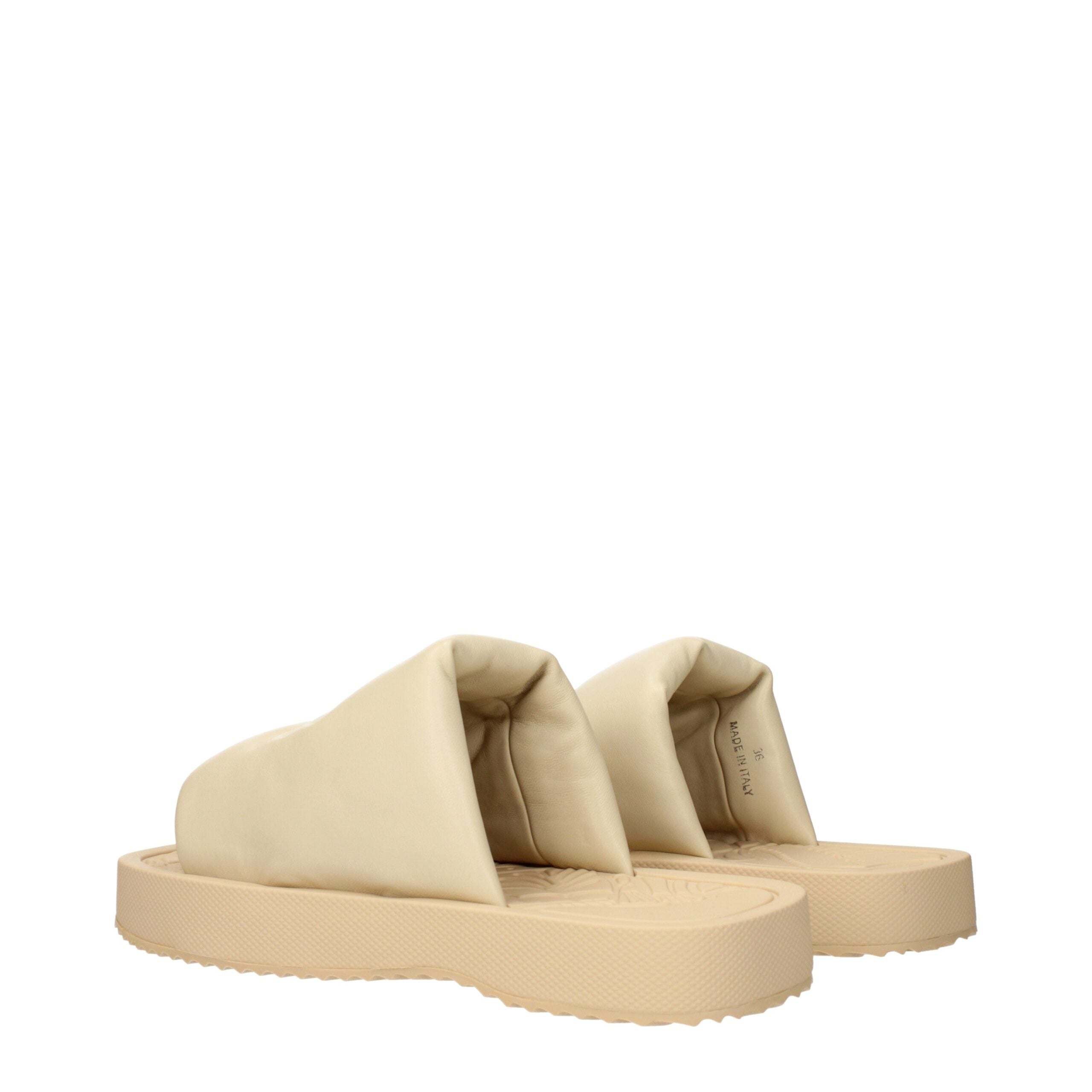 Burberry Beige Leather Slippers