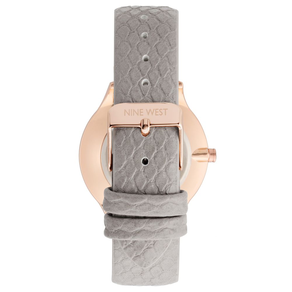 Nine West Gray Leather Dress Watch