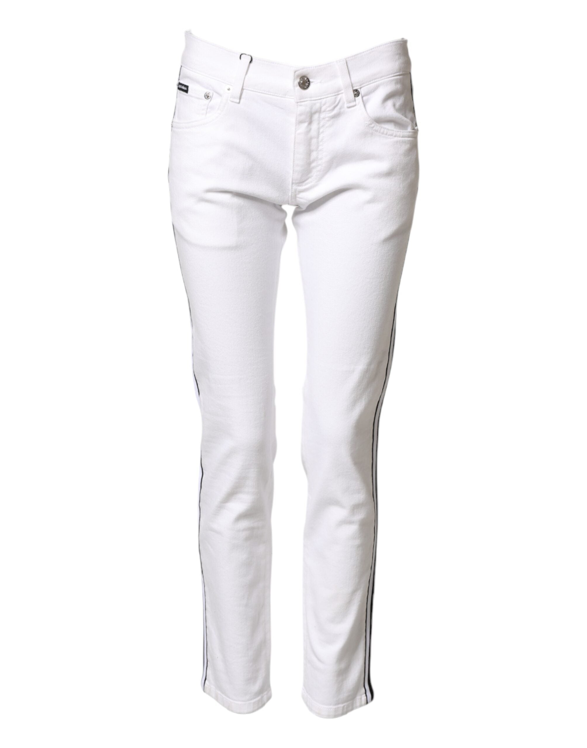 Dolce & Gabbana White Cotton Stretch Skinny Men Denim Jeans