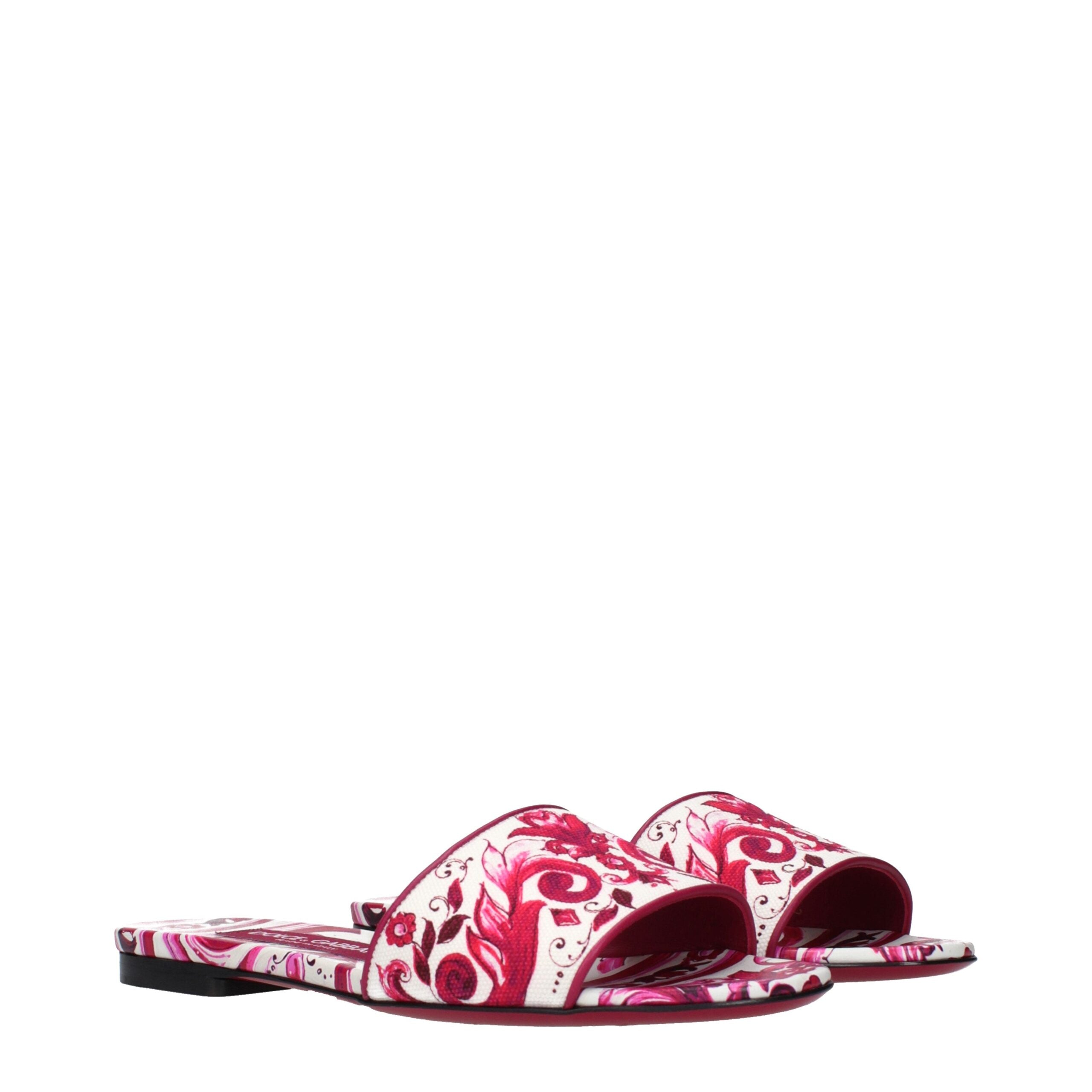 Dolce & Gabbana Pink Fabric Slippers