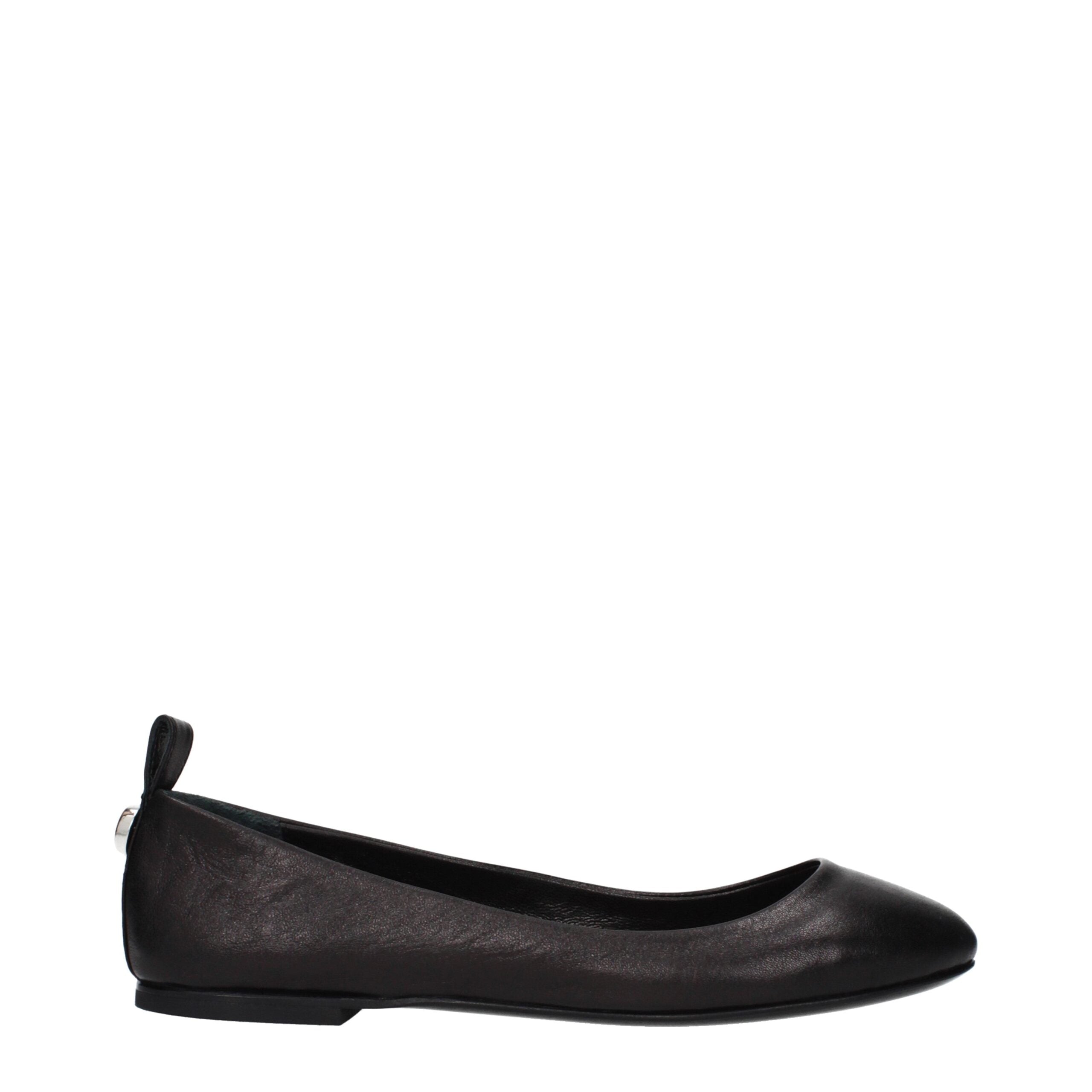 The Attico Black Leather Ballet Flats
